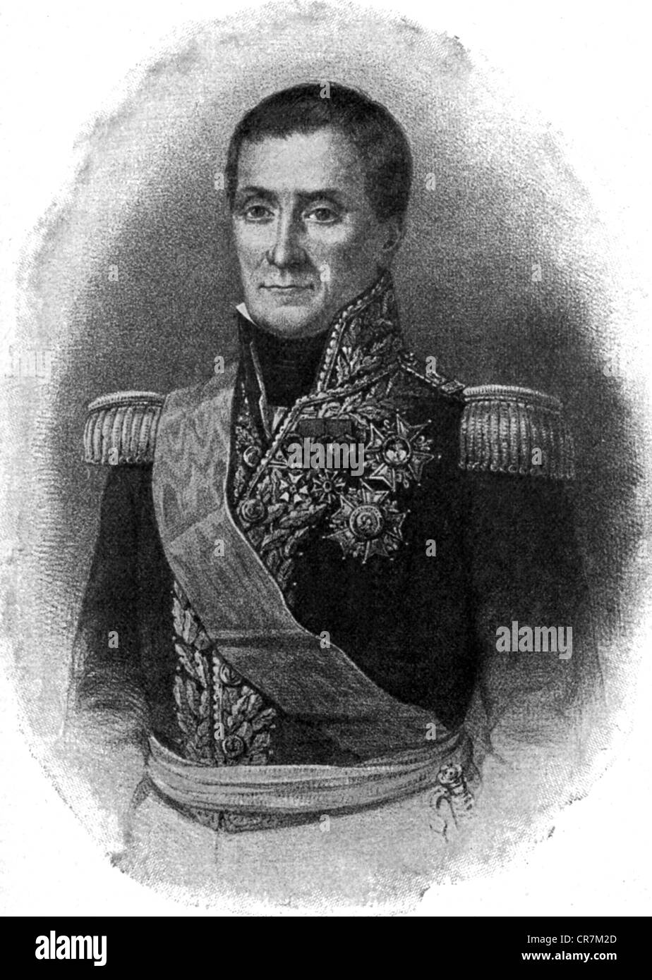 Burgues de Missiessy, Edouard Jacques, 1754 - 24.3.1837, amiral français, demi-longueur, lithographie de Jeremie Fuhr, 1832, Banque D'Images