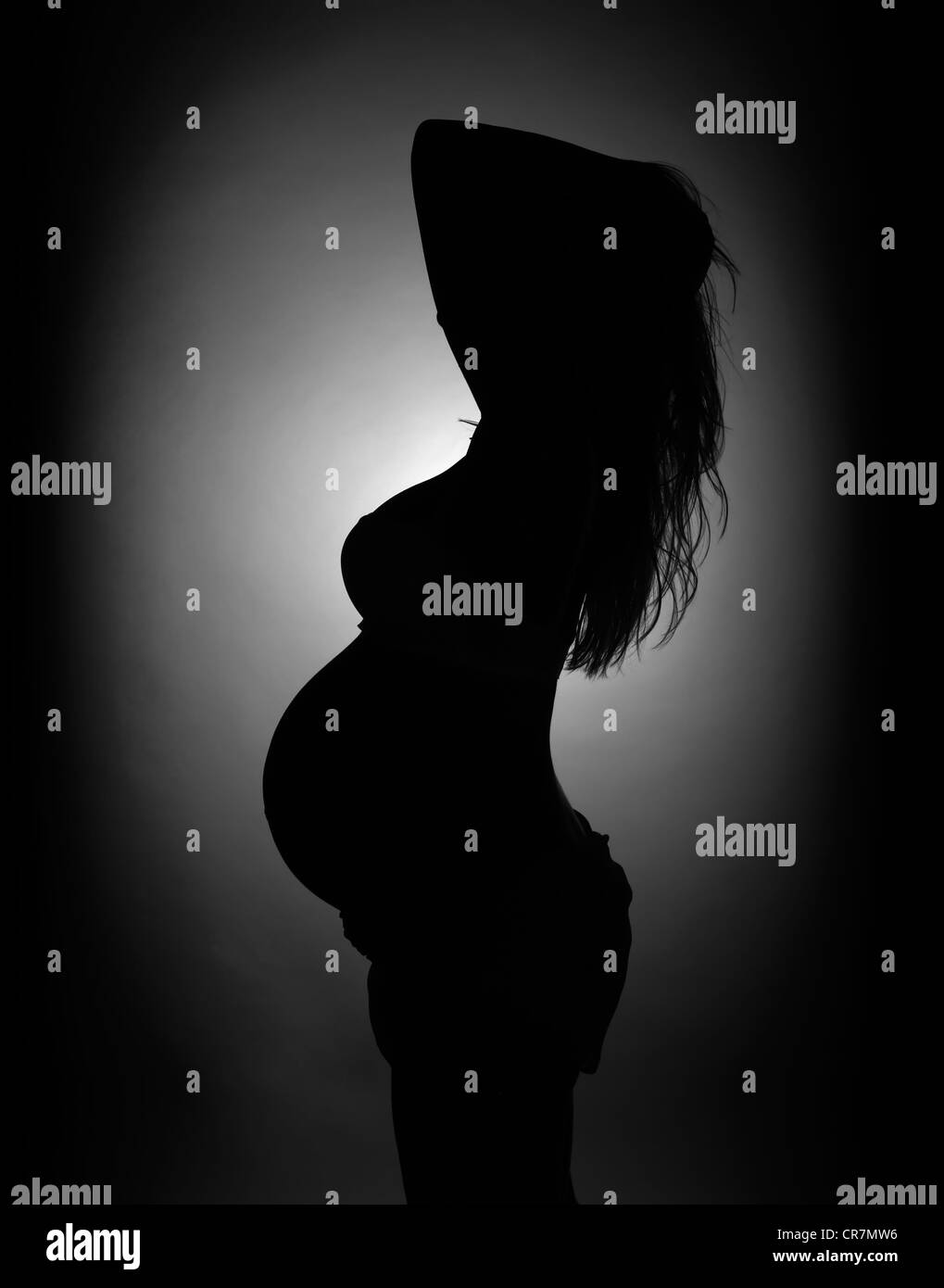 Portrait d'une femme enceinte. Studio photo de femme enceinte. Banque D'Images