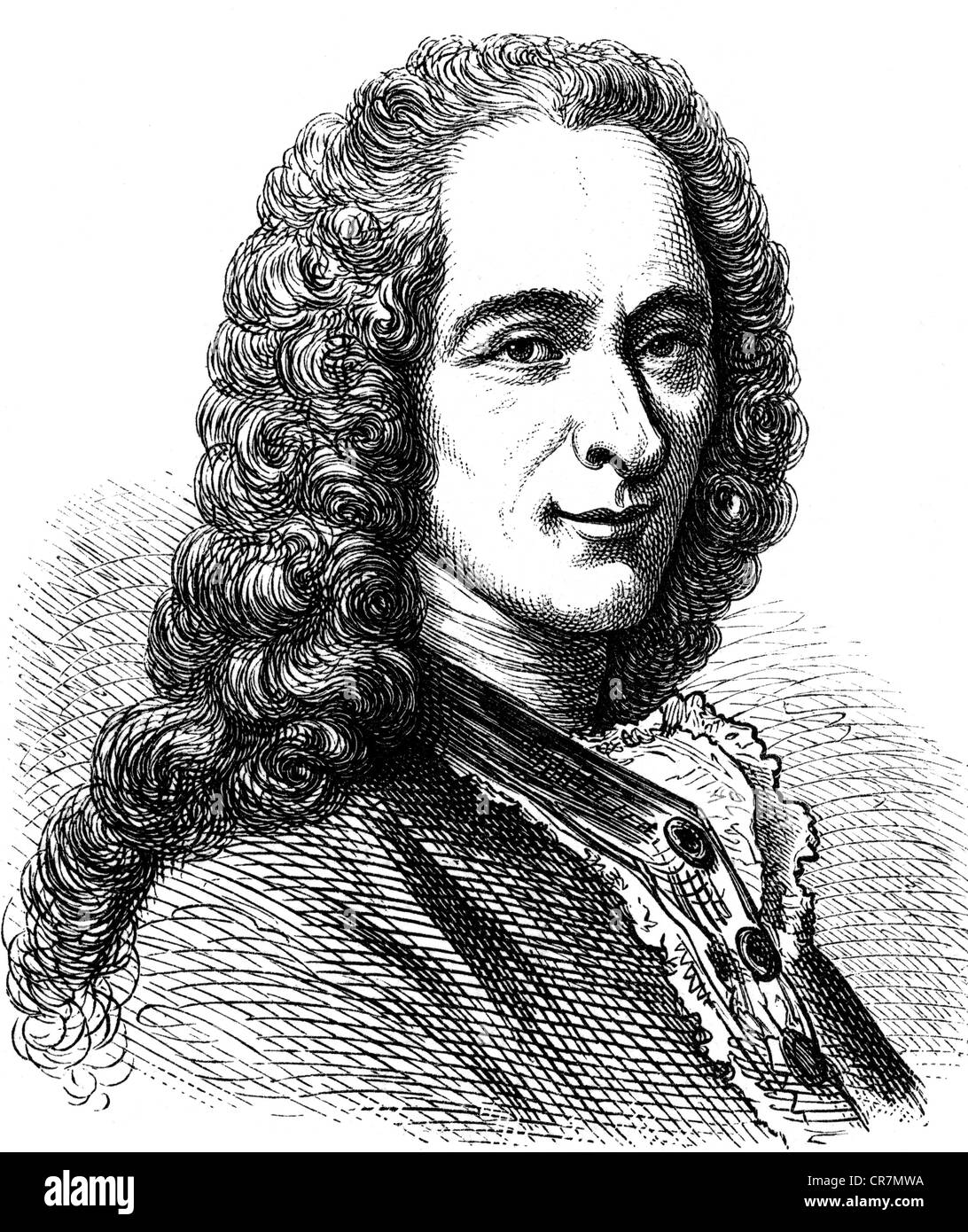 Voltaire, (François Arouet), 21.11.1694 - 30.5.1778, philosophe français, portrait, gravure sur bois, XIXe siècle, Banque D'Images