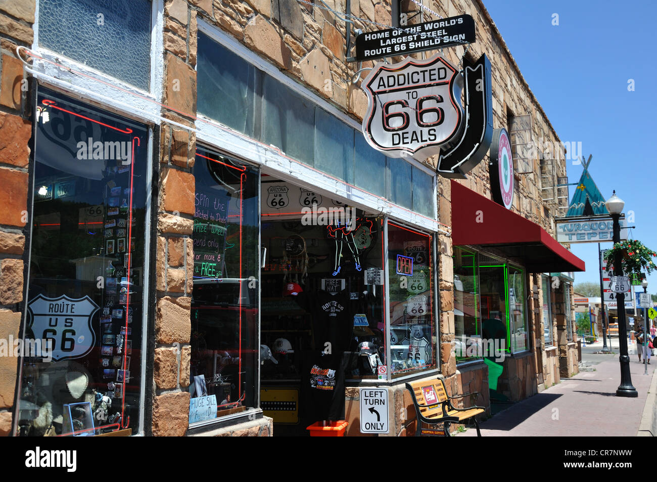 Centre-ville de shopping à Williams, Arizona (vieille ville) Route 66 Banque D'Images