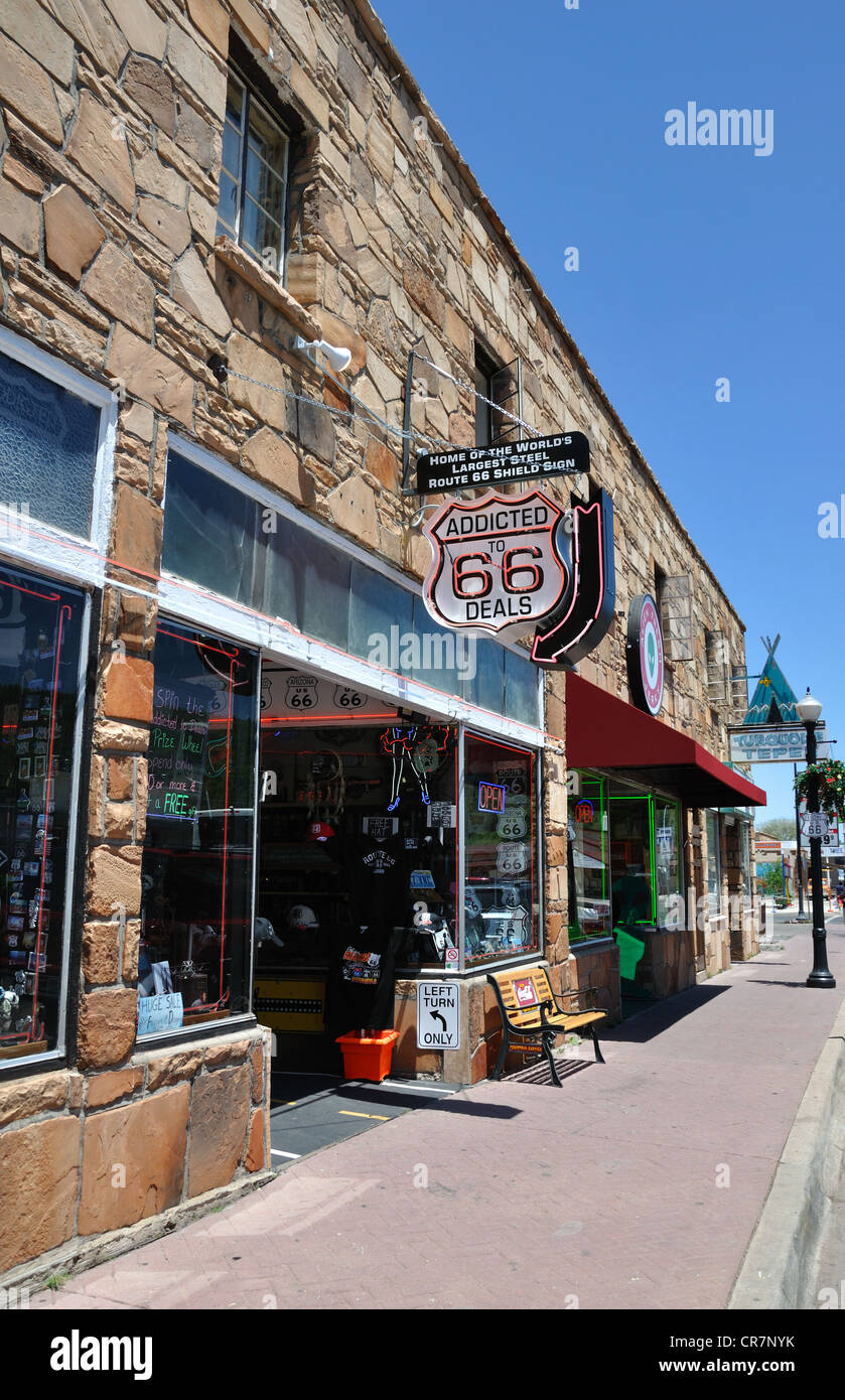 Centre-ville de shopping à Williams, Arizona (vieille ville) Route 66 Banque D'Images