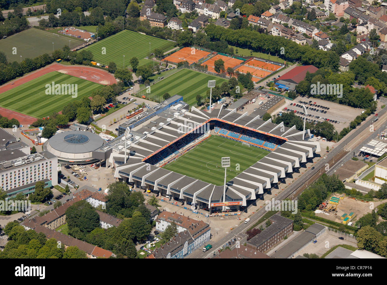 Vue aérienne, VfL-Stadion stadium, match Japon - Nouvelle Zélande, Coupe du Monde féminine de la fifa, Bochum, région de la Ruhr Banque D'Images