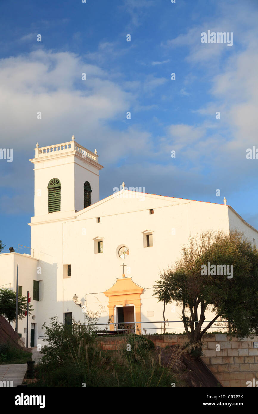 L'Espagne, Îles Baléares, Mallorca, Es Mercadal Village historique, l'église San Martin Banque D'Images