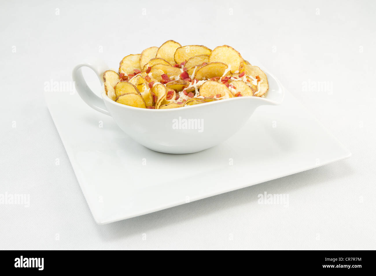 Croustilles de pommes de terre et bacon Banque D'Images