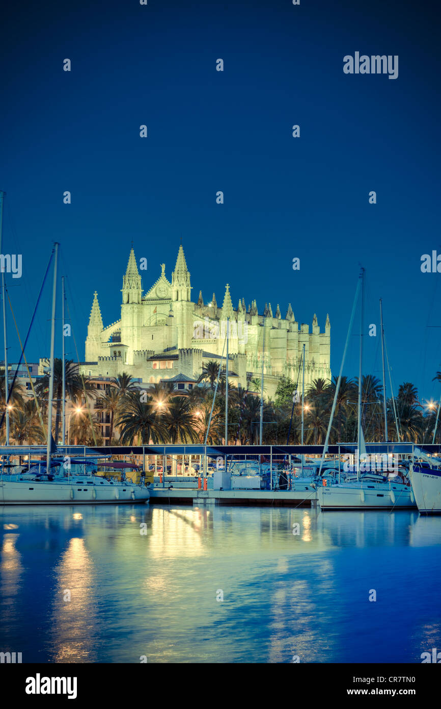 L'Espagne, Îles Baléares, Majorque, Palma de Majorque, la Cathédrale Banque D'Images