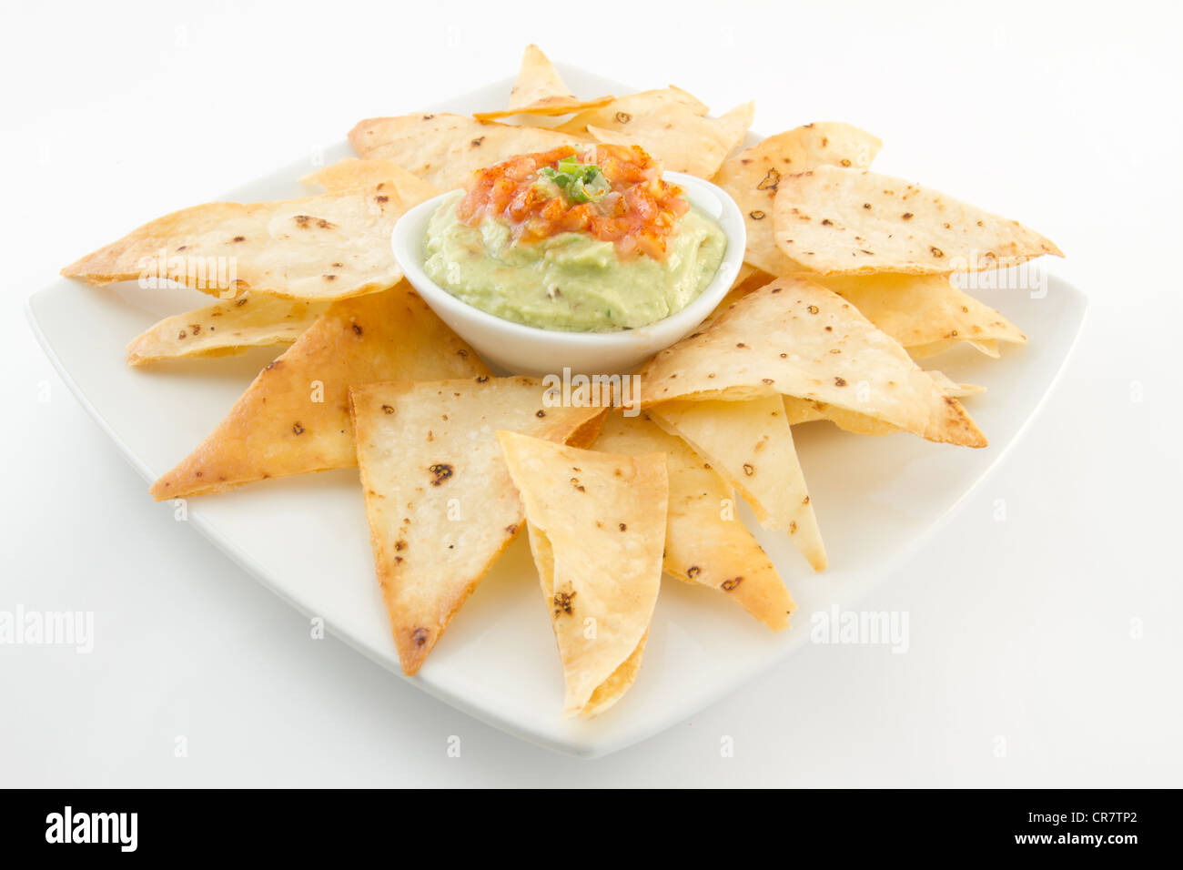 Totopos avec guacamole Banque D'Images