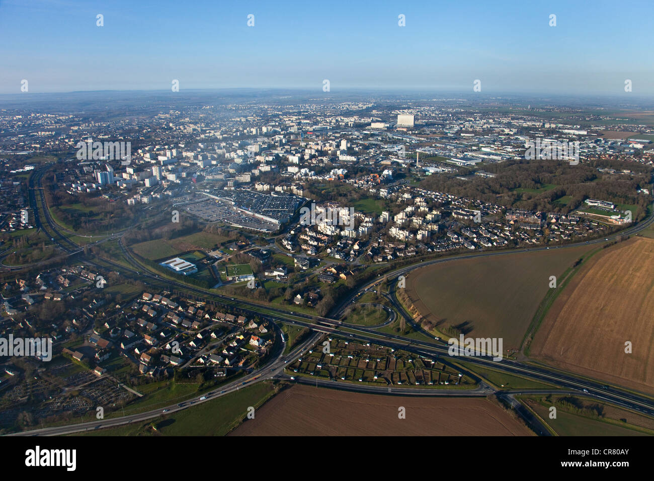 France, Calvados, Caen (vue aérienne) Banque D'Images