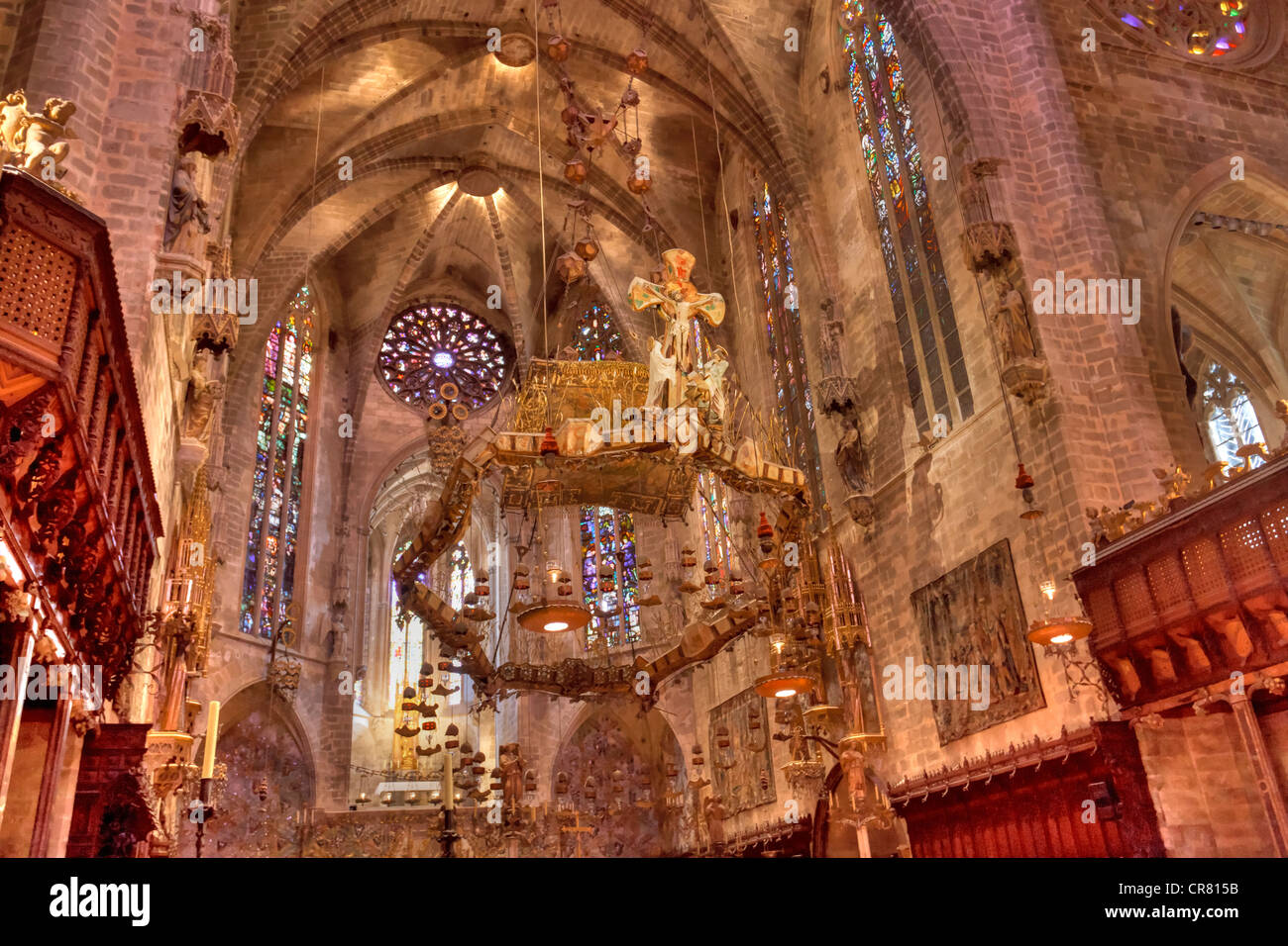 L'Espagne, Îles Baléares, Majorque, Palma de Majorque, la cathédrale (La Seu) Banque D'Images