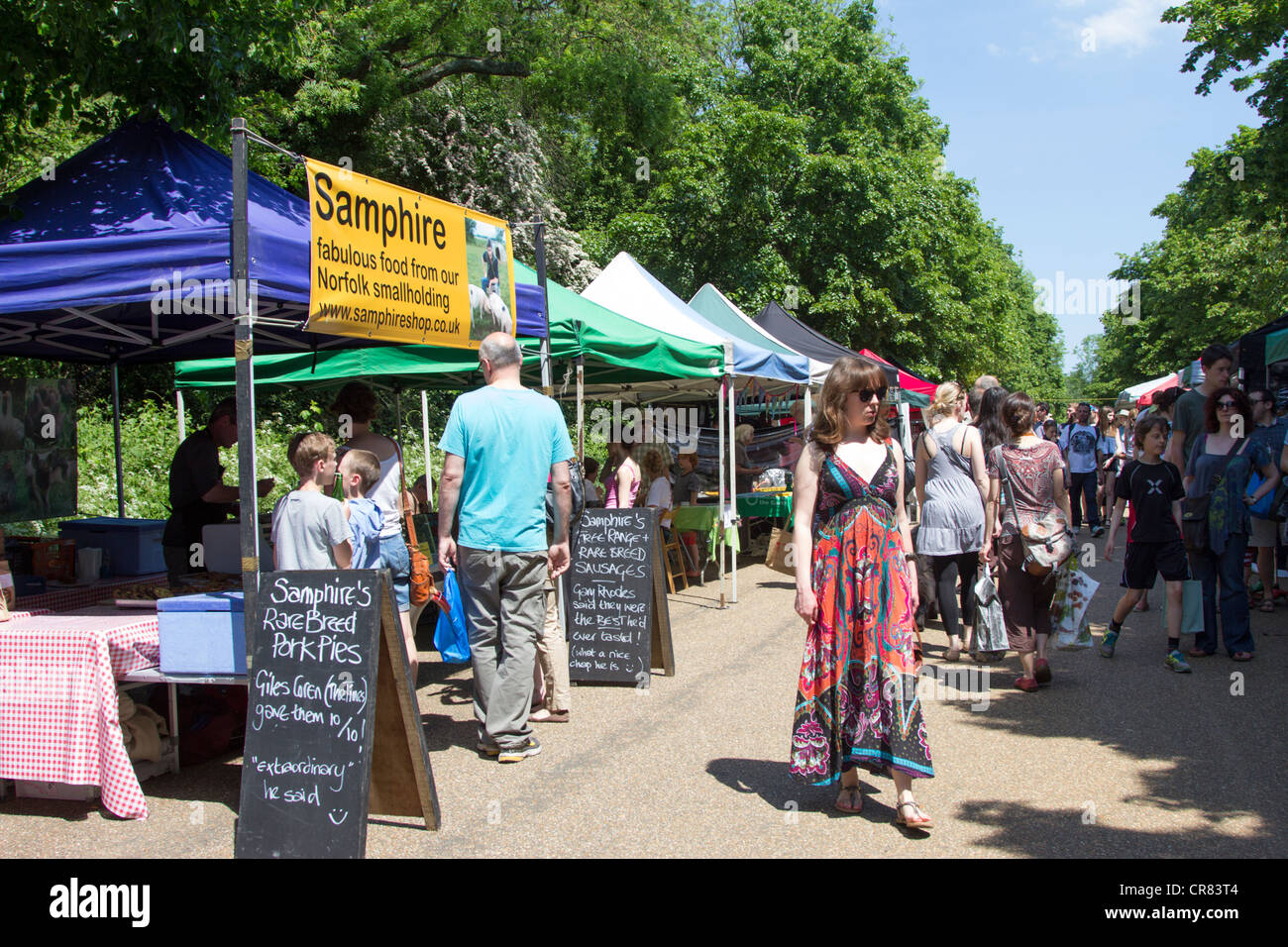 Ville & campagne dimanche Farmers Market - Alexandra Palace Park - Londres - Muswell Hill Banque D'Images
