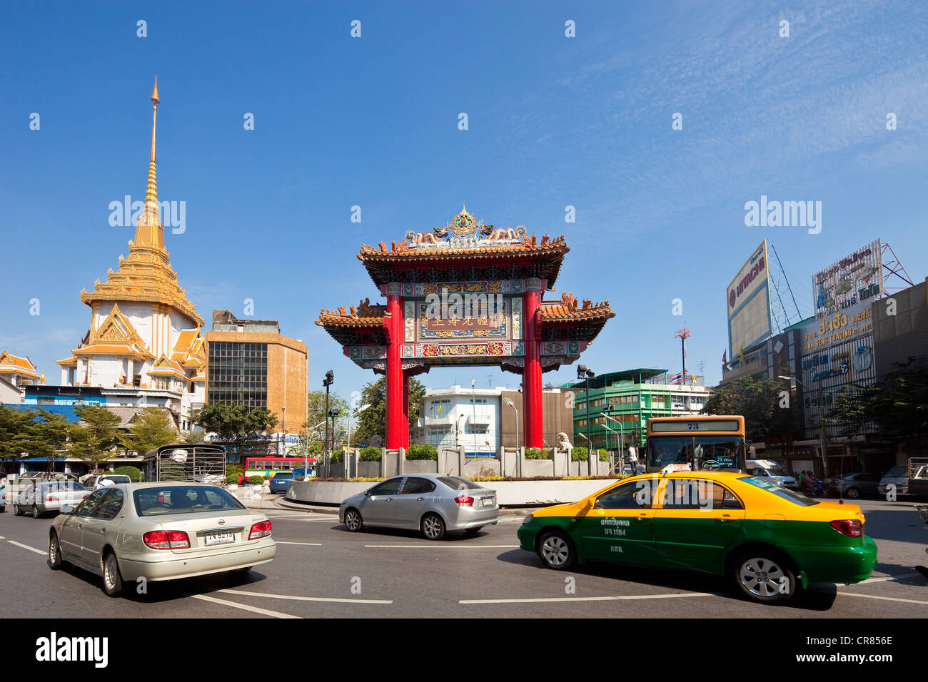 Thaïlande, Bangkok, quartier chinois, Chinatown gate Banque D'Images