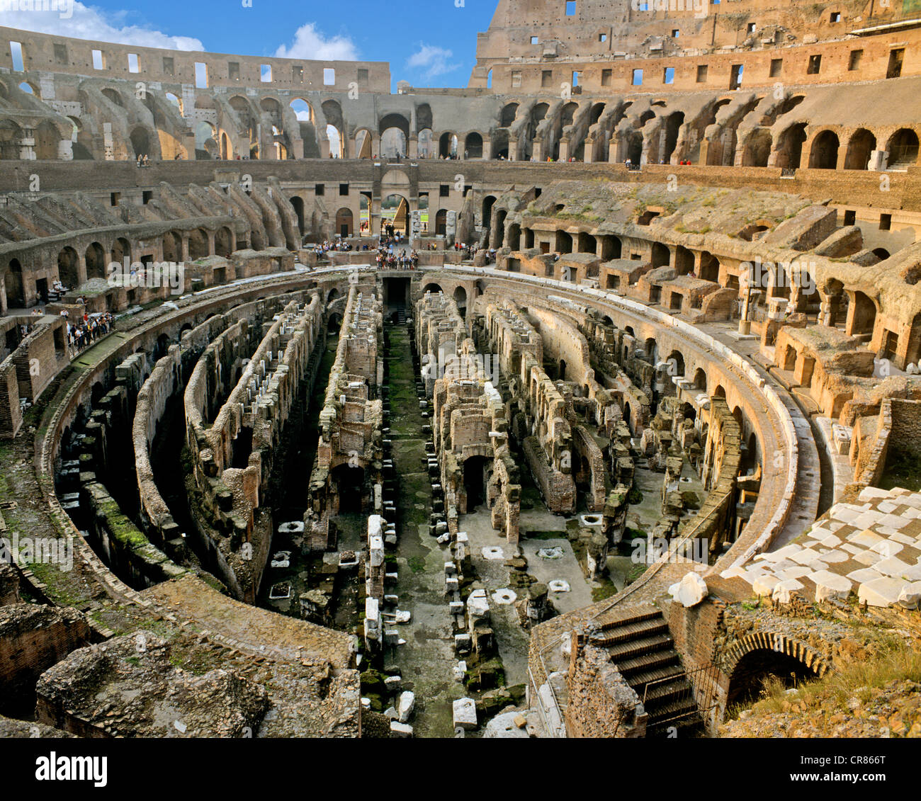 Colisée, vue de l'intérieur, sous-sol, l'amphithéâtre, Amphitheatrum ...