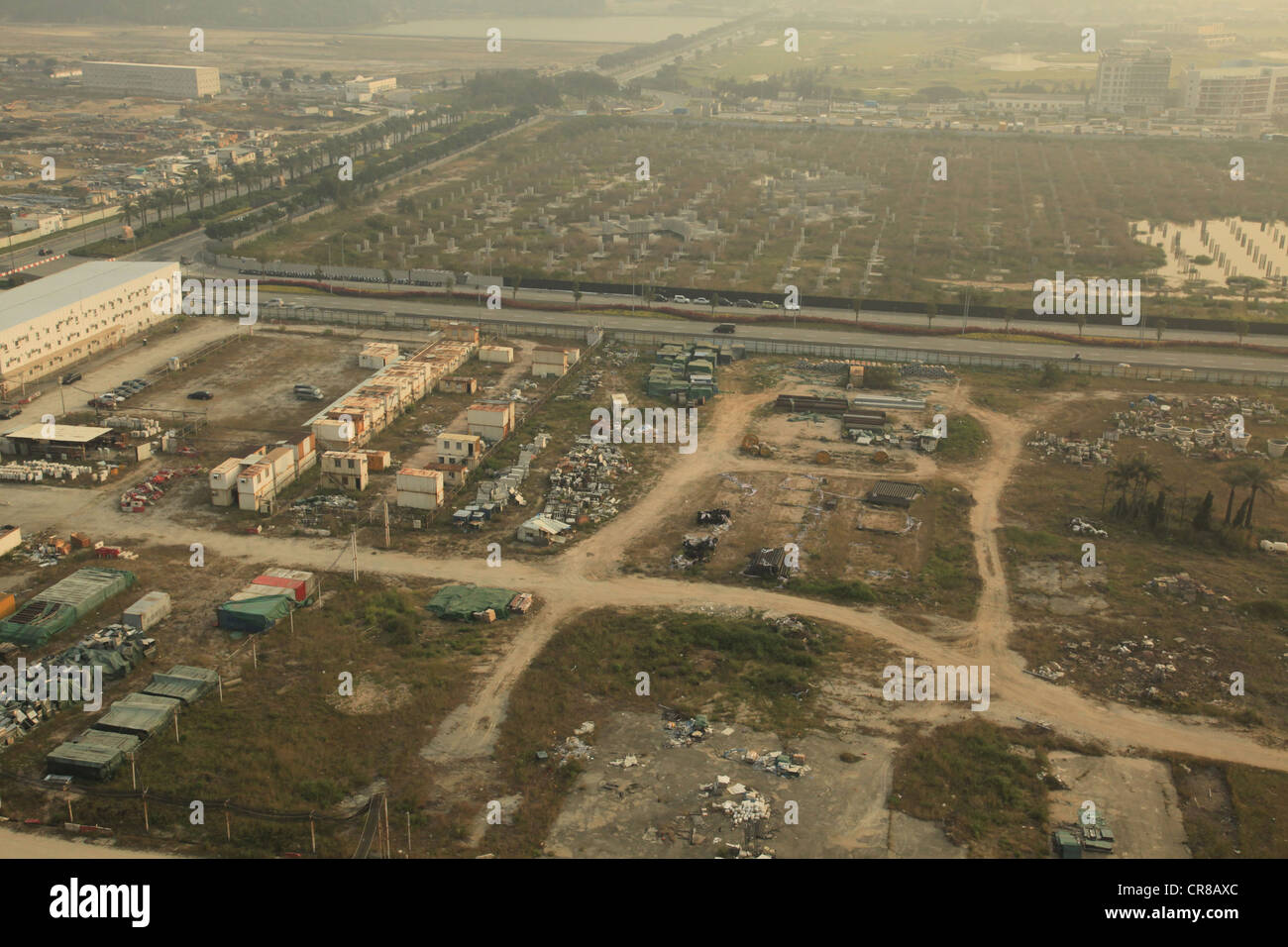 Les Friches industrielles en Chine avec le Smog Pollution Banque D'Images