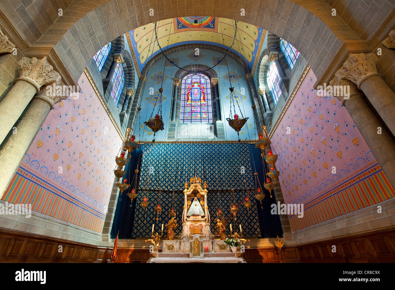 La France, la Haute Loire, Le Puy en Velay, Patrimoine Mondial de l'UNESCO, la ville est une halte le long de la route des pèlerins de Saint Jacques de Banque D'Images