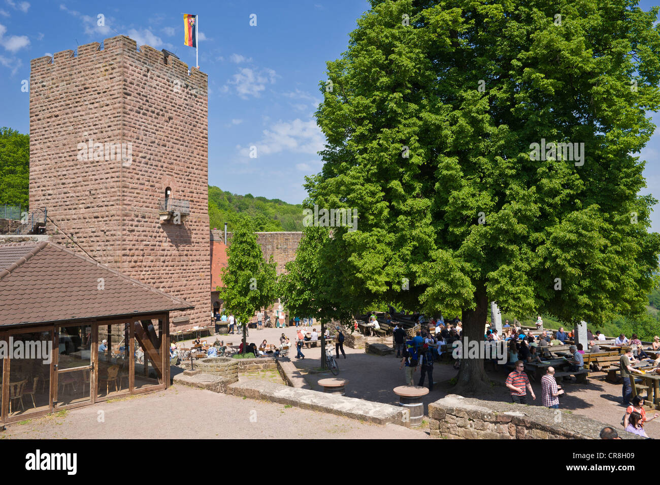 Burg Landeck cour du château, Klingenmuenster, Deutsche Weinstrasse, Route des Vins allemande, Palatinat, Rhénanie-Palatinat Banque D'Images