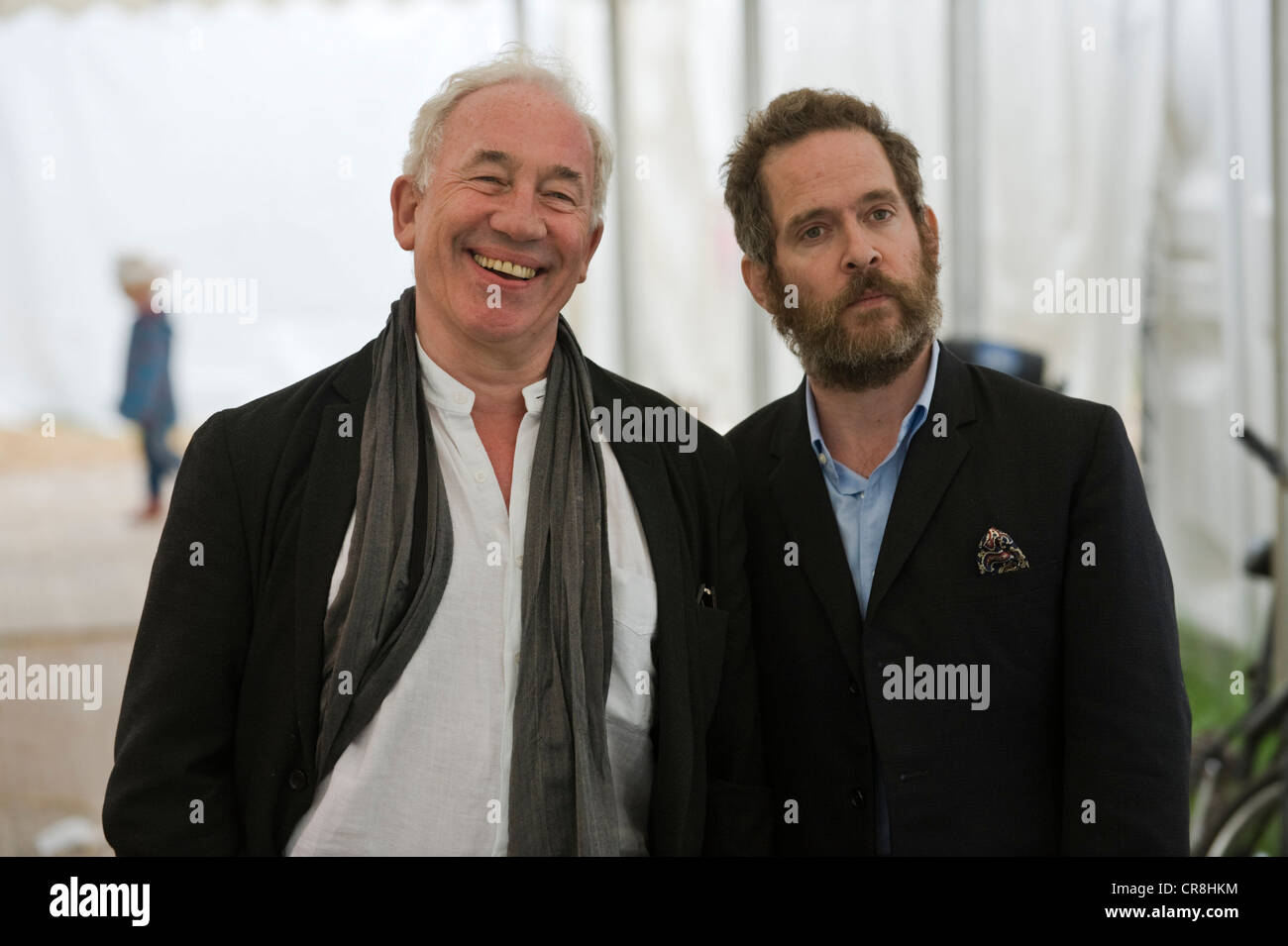 Simon Callow & Tom Hollander, acteurs britanniques photo de la Telegraph Hay Festival 2012, Hay-on-Wye, Powys, Wales, UK Banque D'Images