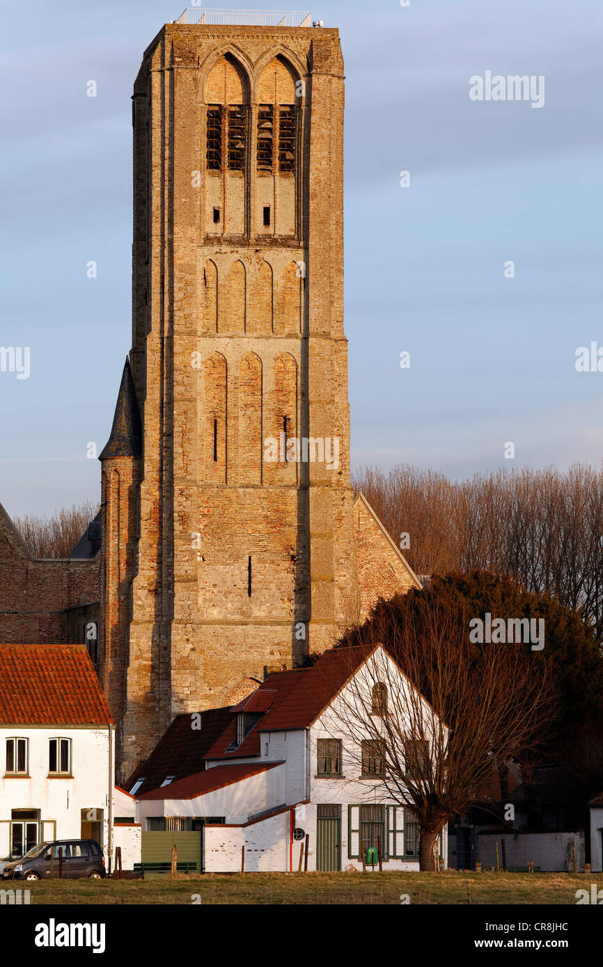 Ville médiévale de Damme, Onze-Lieve-Vrouwkerk, Eglise Notre Dame, Flandre occidentale, Belgique, Europe Banque D'Images