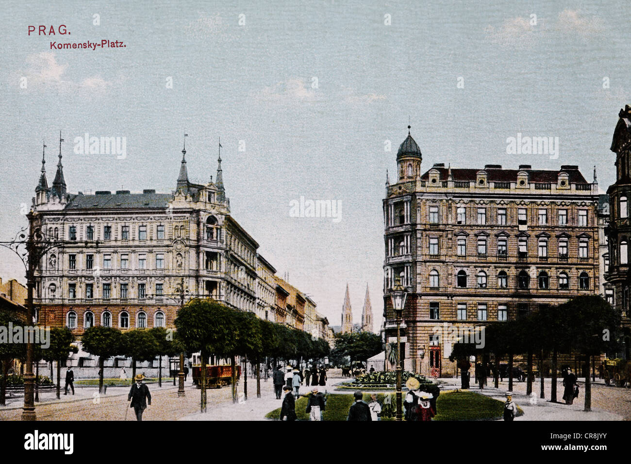 Place de Komensky, Budapest, Hongrie, historique, carte postale vers 1915 Banque D'Images