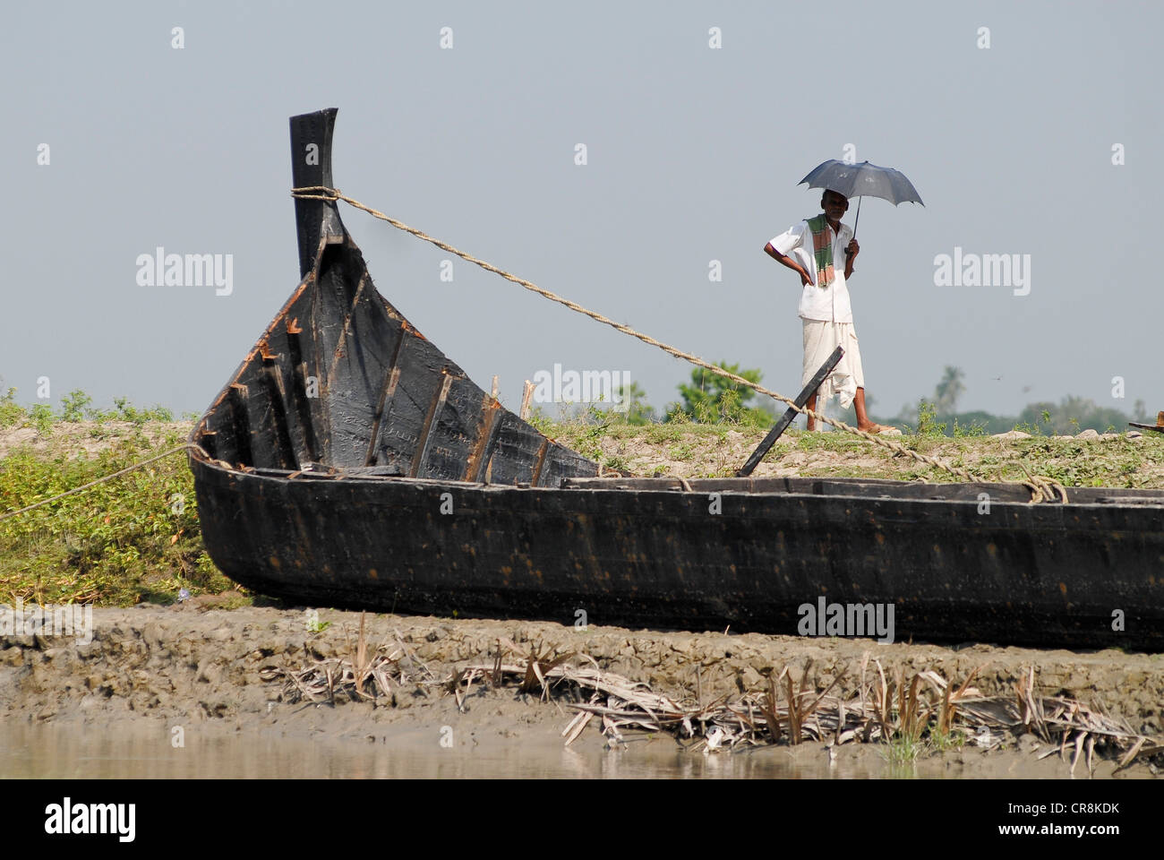 Le Bangladesh , Kalabogi Shibsha au village de la rivière à proximité du golfe du Bengale, les peuples sont plus touchés par le changement climatique Banque D'Images