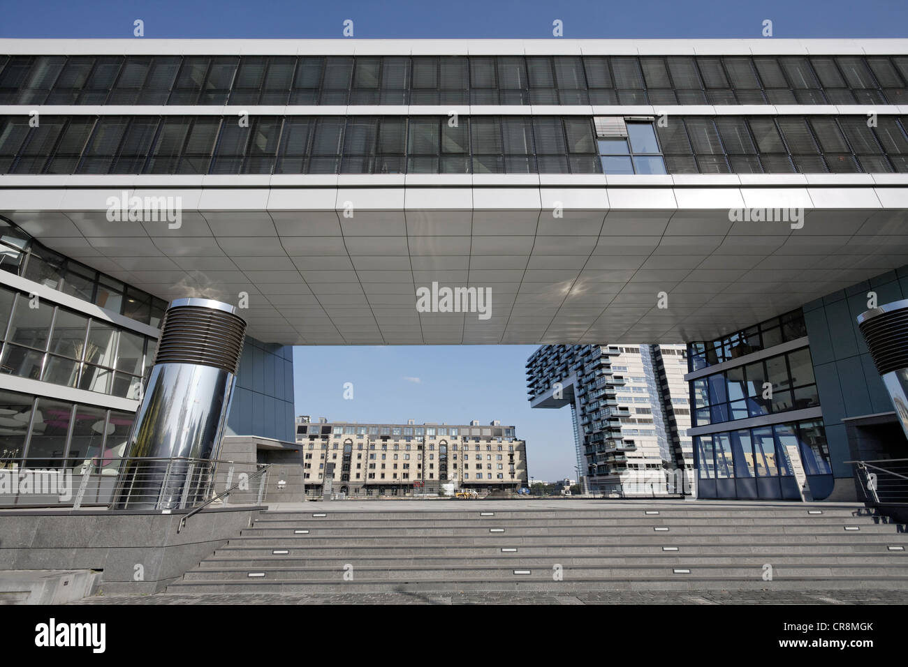 Microsoft building dans le quartier Rheinauhafen, Cologne, Rhénanie du Nord-Westphalie, Allemagne, Europe Banque D'Images