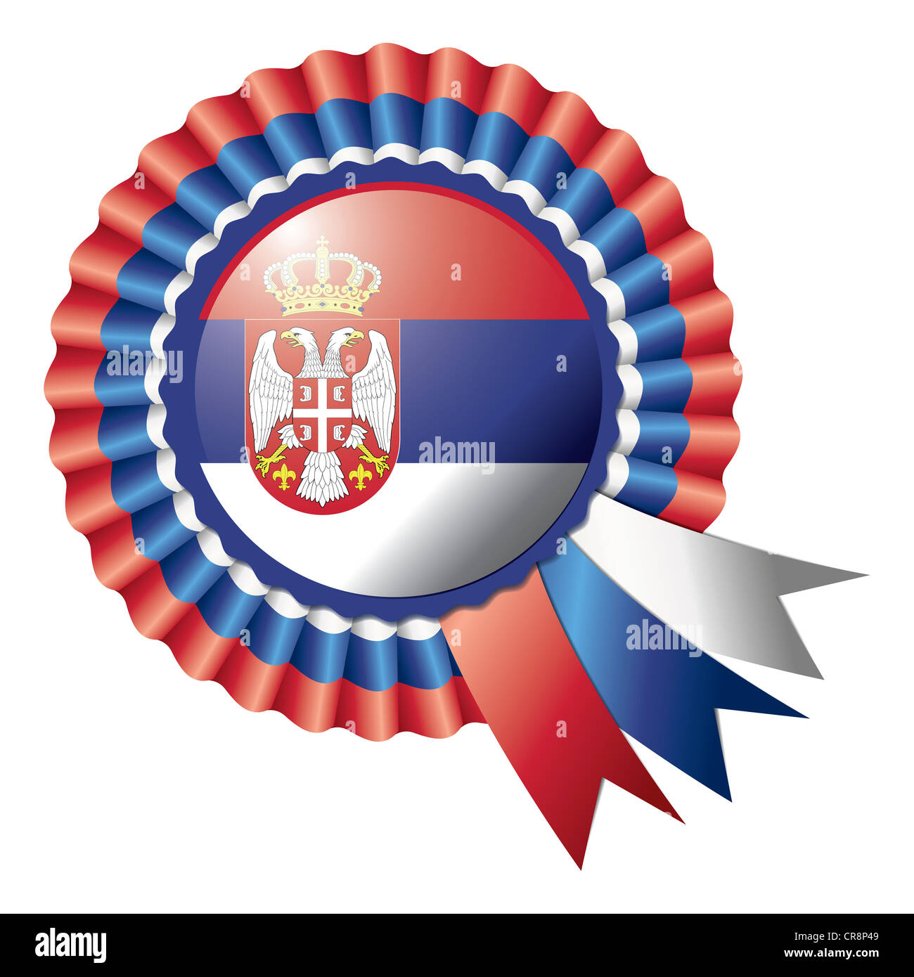 Rosette détaillée pavillon de la Serbie, illustration Banque D'Images