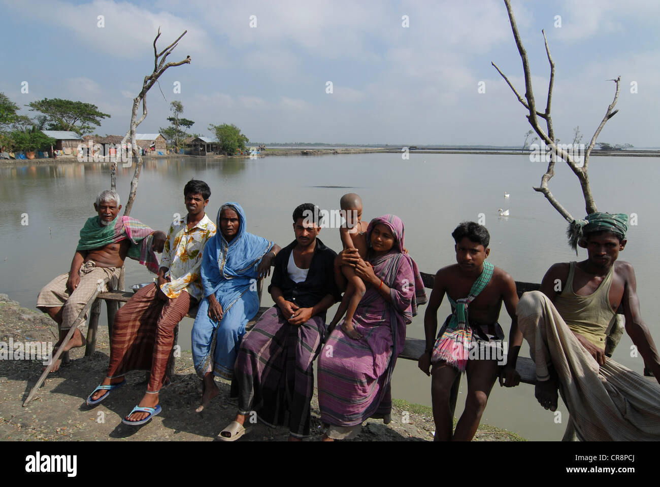 Le Bangladesh , Kalabogi Shibsha au village de la rivière à proximité du golfe du Bengale, les peuples sont plus touchés par le changement climatique Banque D'Images