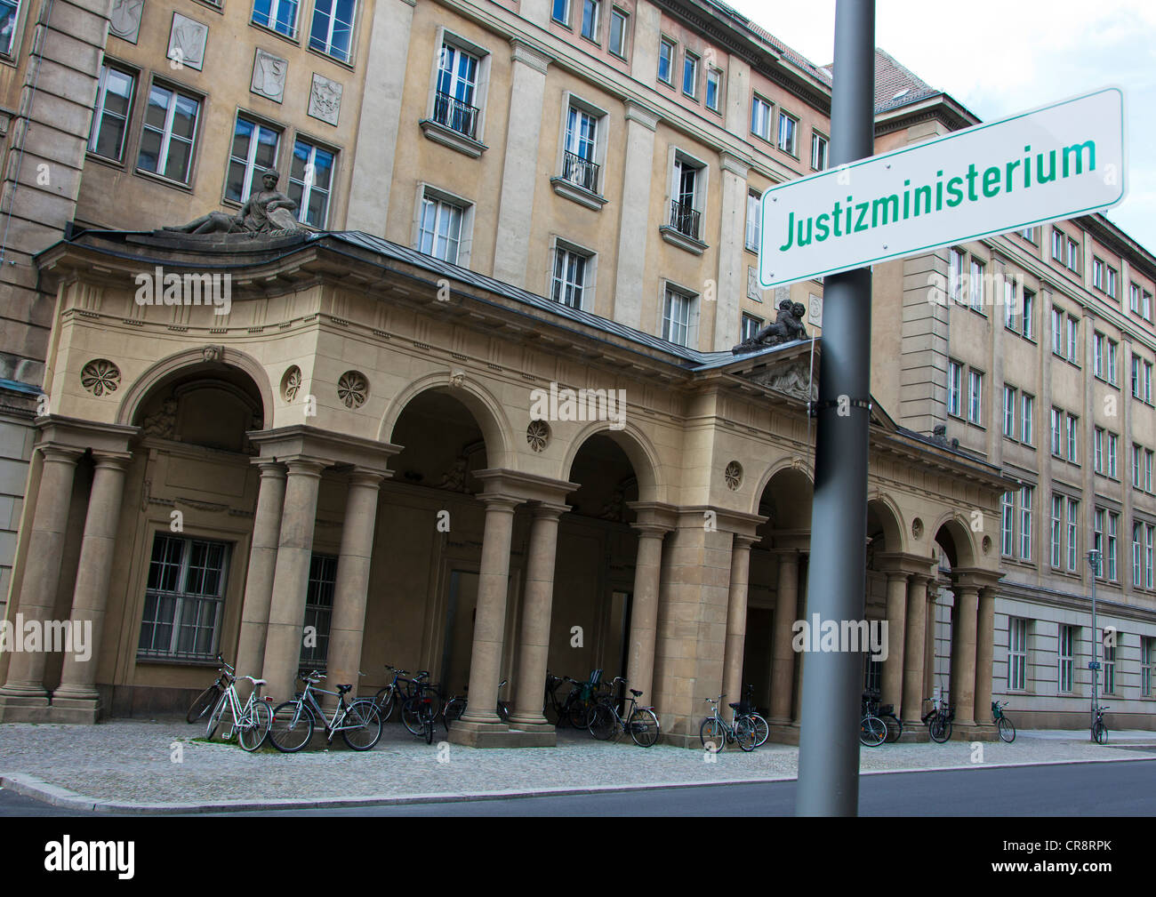 Panneau "Justizministerium', l'allemand pour "ministère de la justice", Ministère allemand de la Justice, Jerusalemer Strasse, Mitte, Banque D'Images