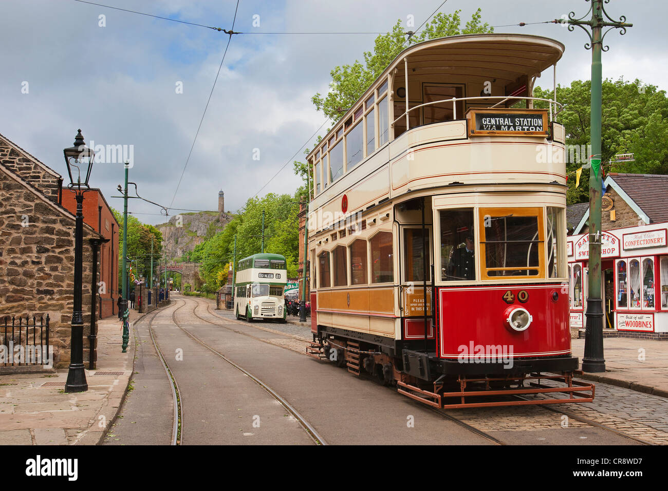 1926 Société de Transport Tramway Blackpool. Ce fut le dernier tram balcon ouvert pour l'exploitation en Grande-Bretagne. Banque D'Images