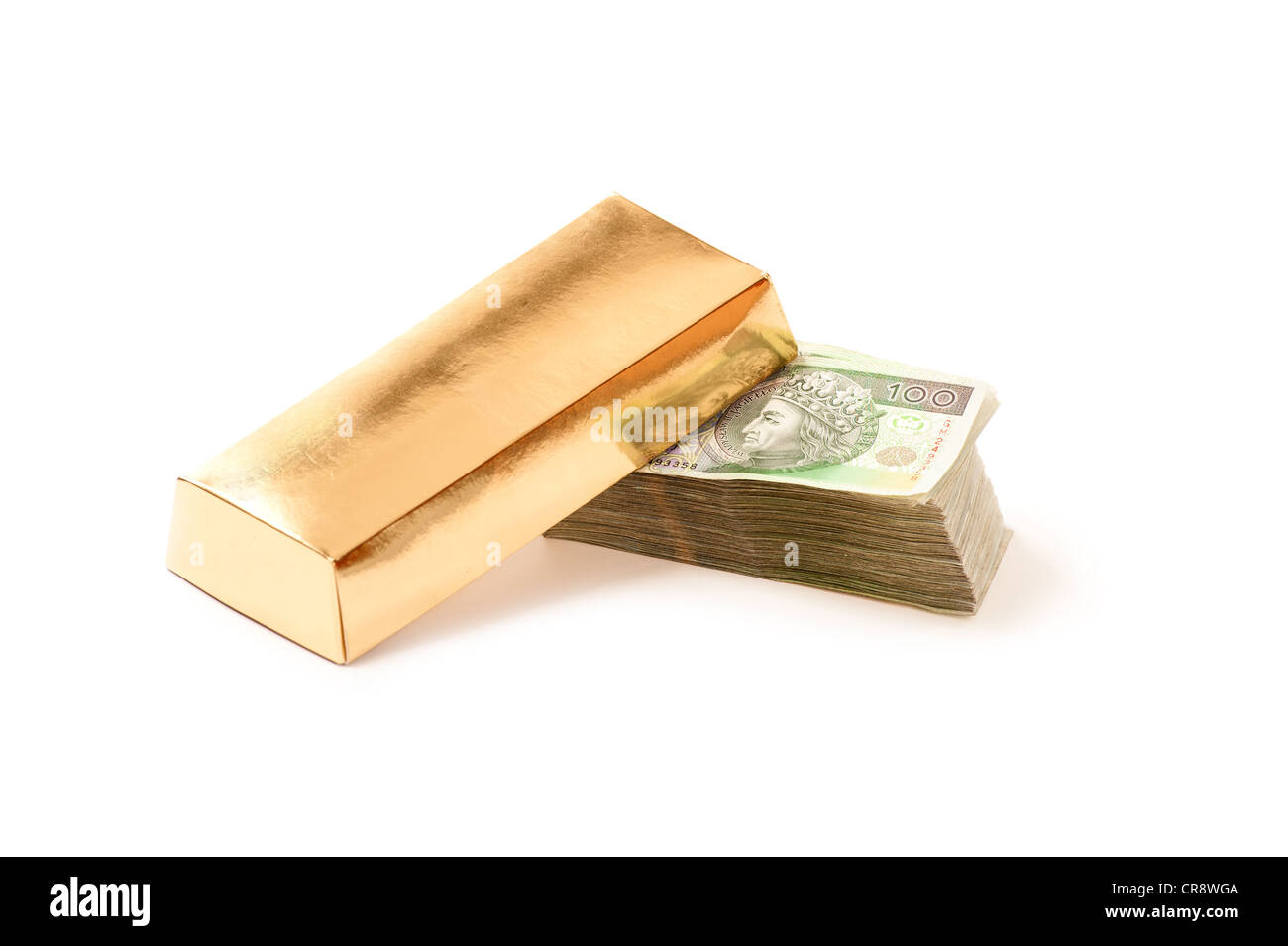 La barre d'or et d'argent polonais Banque D'Images