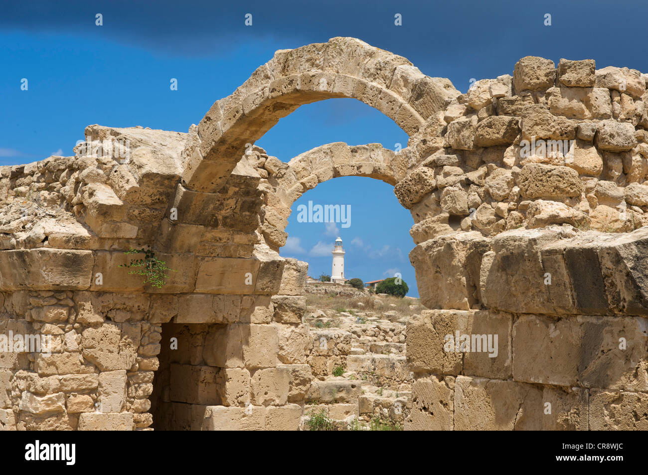 Ruines du château de Saranda Kolones, site archéologique de Paphos, Paphos, Chypre du Sud Banque D'Images