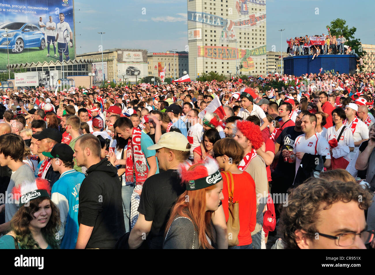 Pologne fans lors de l'EURO 2012 Banque D'Images