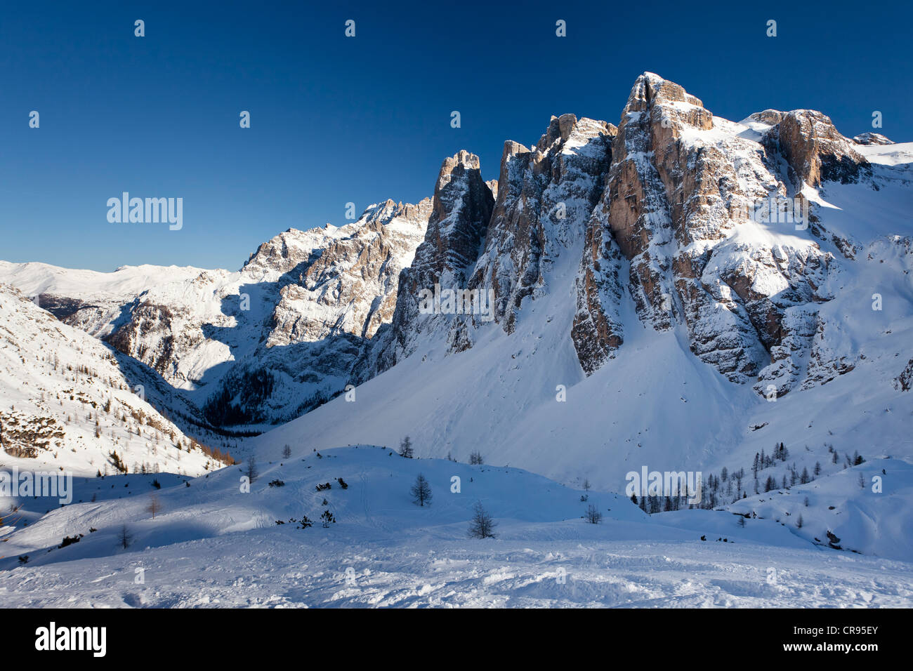 Au cours de l'ascension de la Drei Zinnen hut si Fischleintal, vallée de la haute vallée, Alta Pusteria, Sexten Dolomites de Sesto,, Banque D'Images