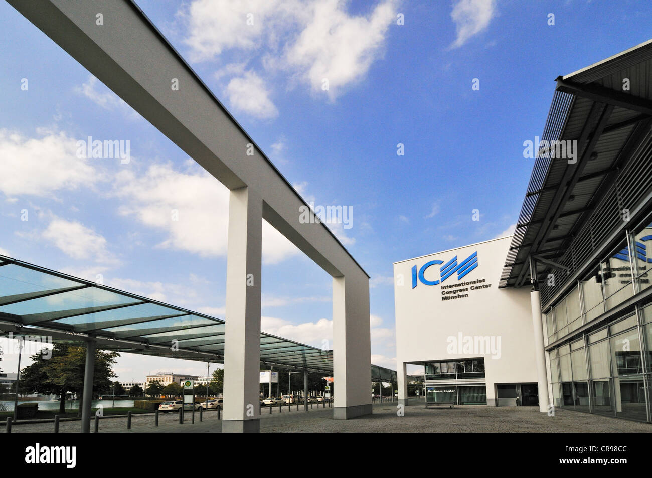 Neue Messe, Munich, entrée ouest, Munich, Bavaria, Germany, Europe Banque D'Images