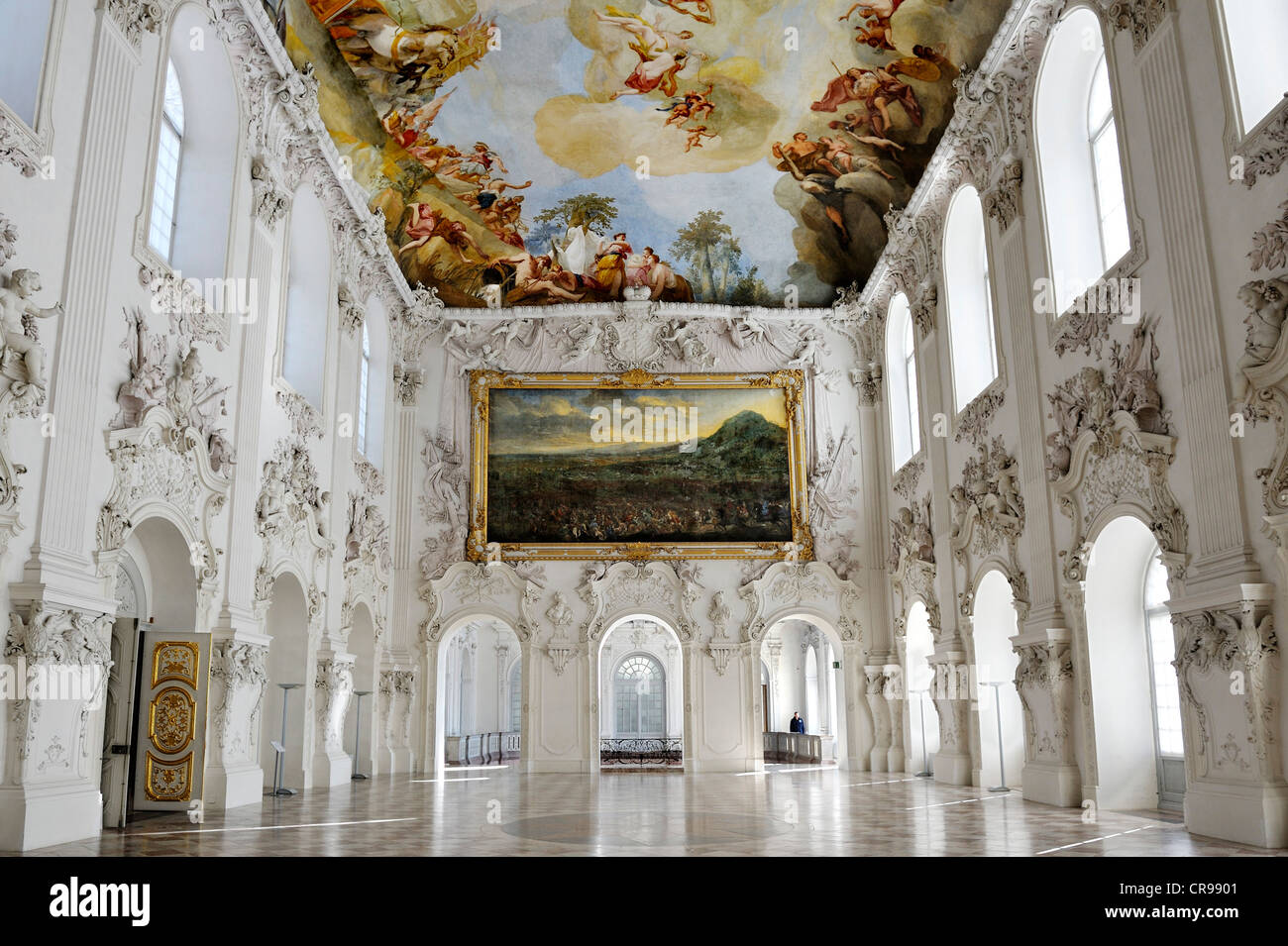 Grande salle, 1er étage, Neues Schloss Schleissheim, Oberschleissheim près de Munich, Haute-Bavière, Bavière Banque D'Images