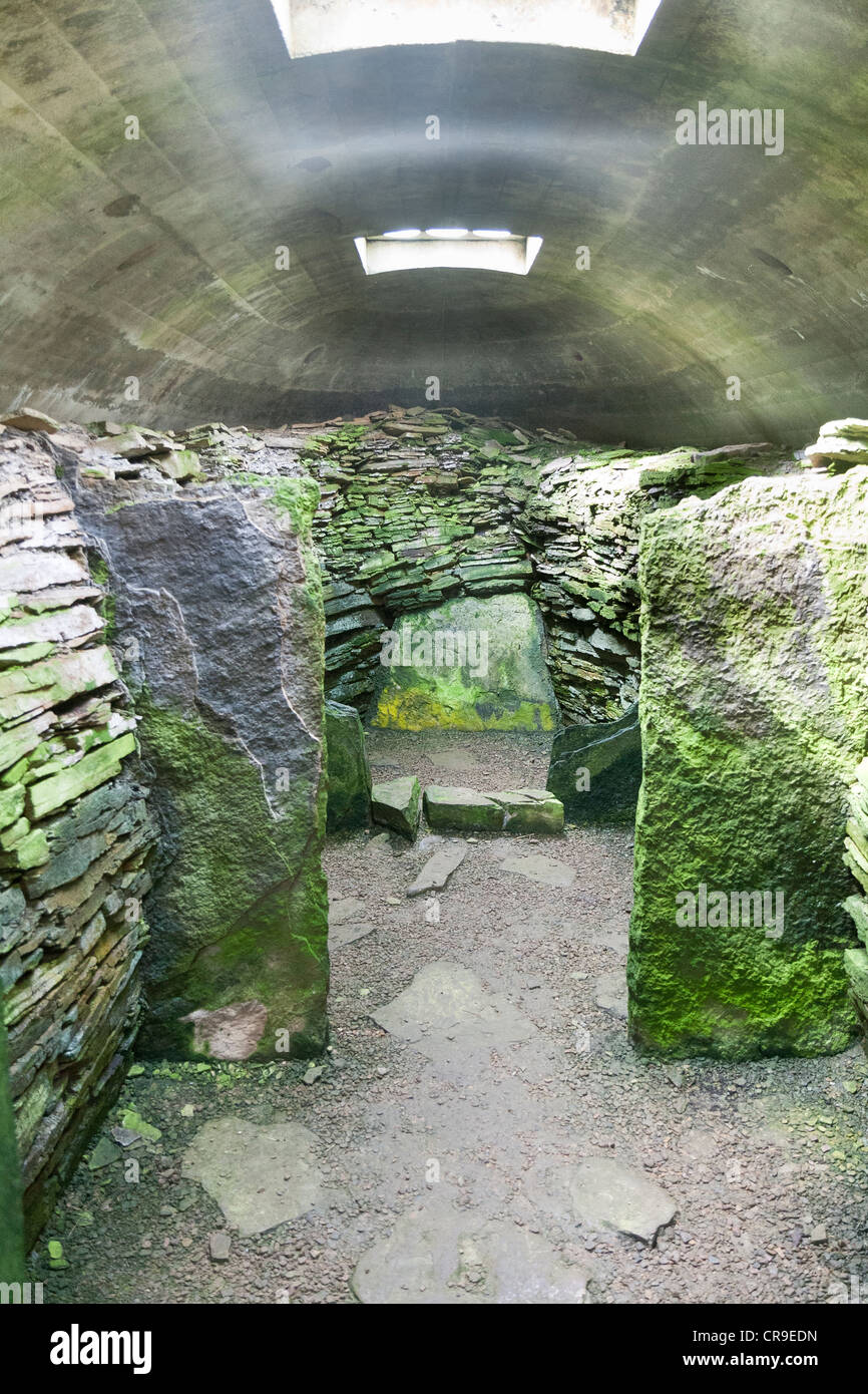L'île de Rousay - Orcades, en Écosse avec une chambre funéraire Néolithique Banque D'Images