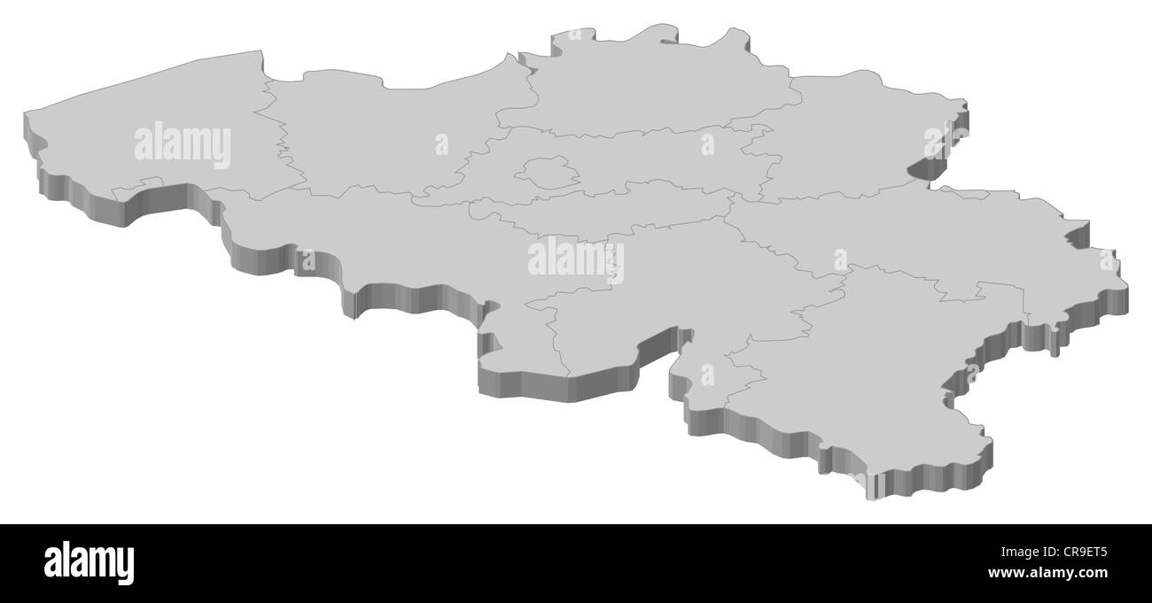 Carte politique de la Belgique avec les divers états. Banque D'Images