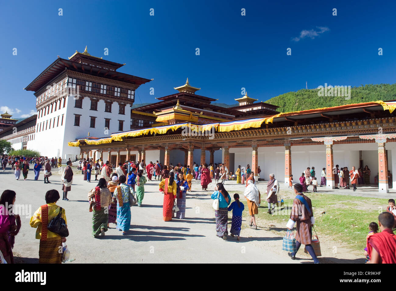 L'Asie, Bhoutan, Thimphu Tsechu Automne, festival à Trashi Chhoe Dzong Banque D'Images