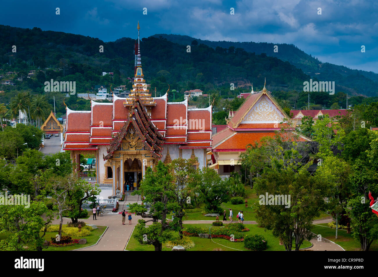 Wat Chalong plus important temple bouddhiste à Phuket, Thaïlande Banque D'Images