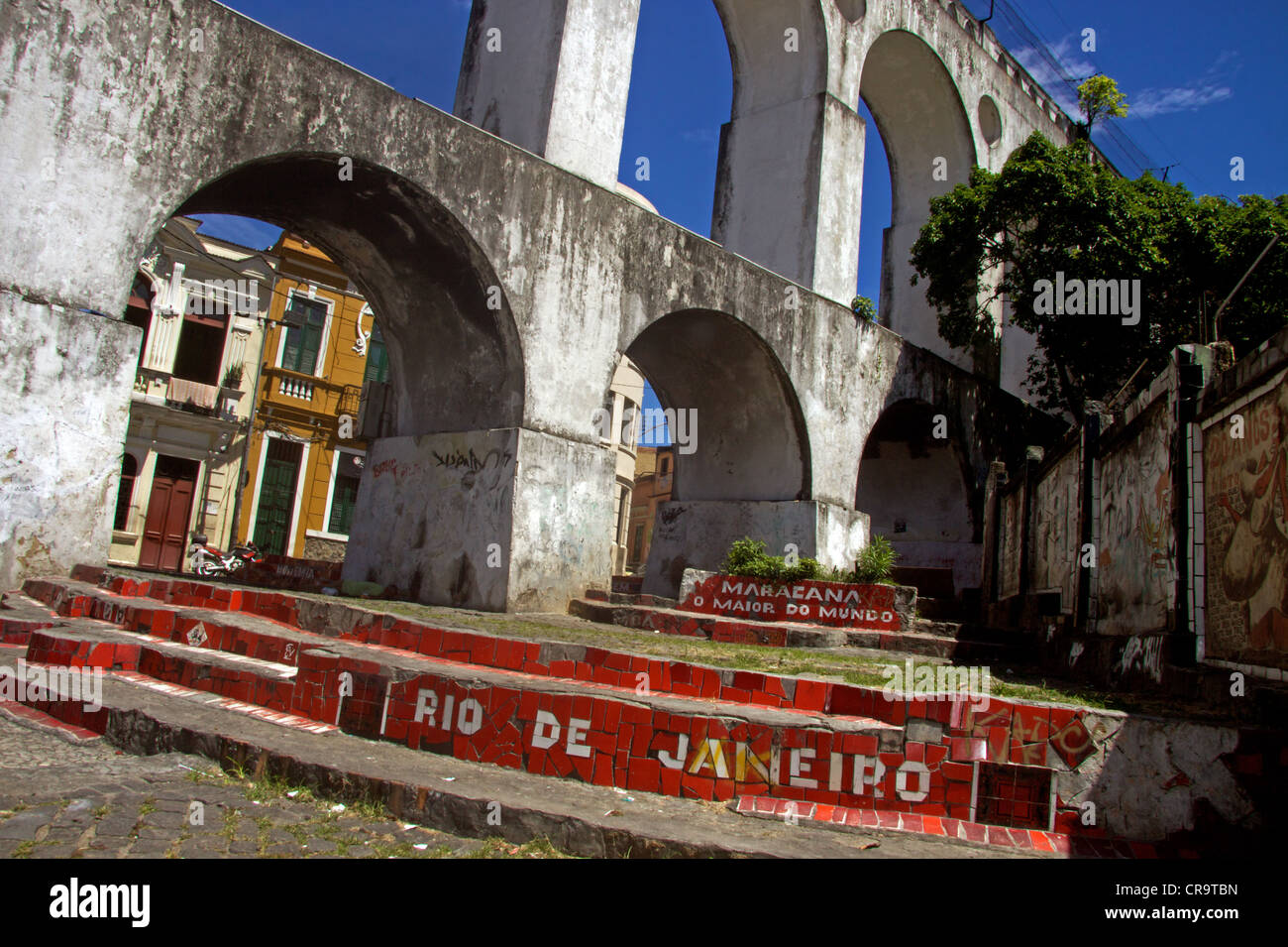 Les arches de Lapa, (archos de lapa) à Rio de Janeiro, Brésil. Banque D'Images