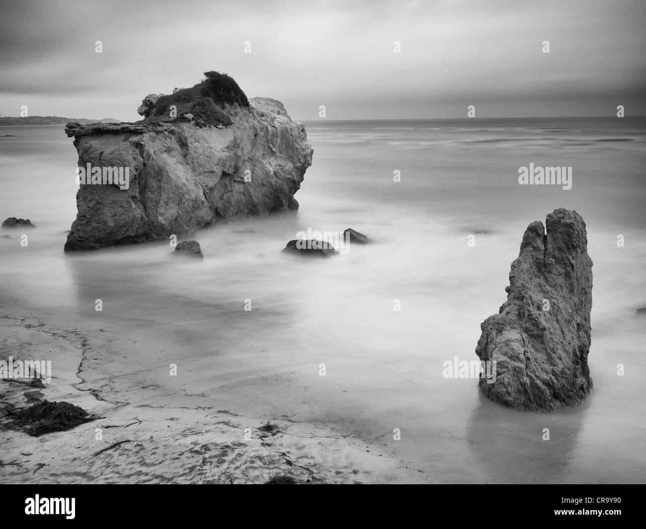 El Matador Beach, Malibu, Californie, États-Unis d'une longue exposition de la photographie créative artistique Banque D'Images