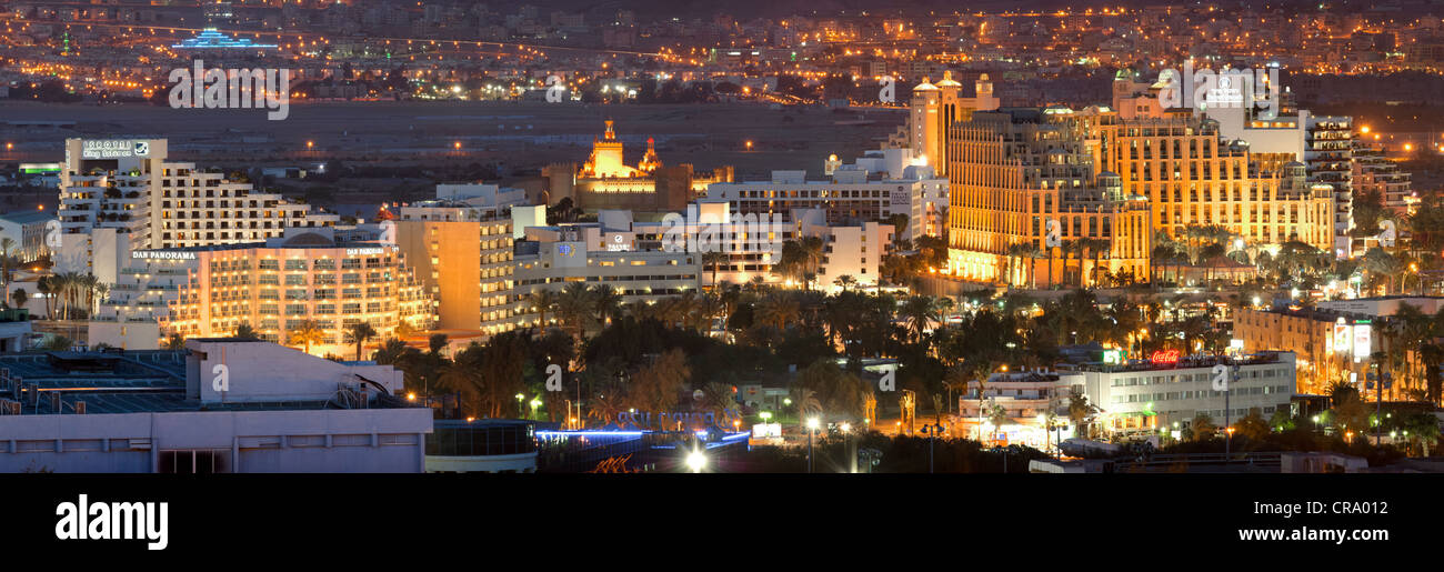 De l'hôtel la nuit, Eilat, Israël Banque D'Images