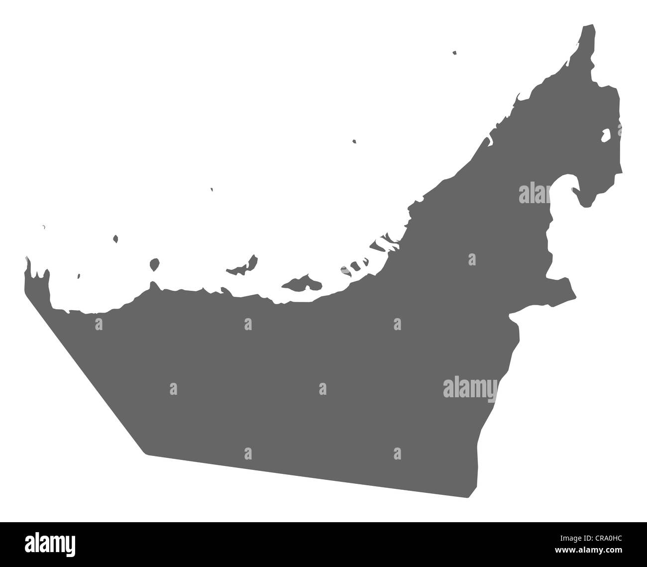 Carte politique des Émirats Arabes Unis avec le emerats plusieurs. Banque D'Images