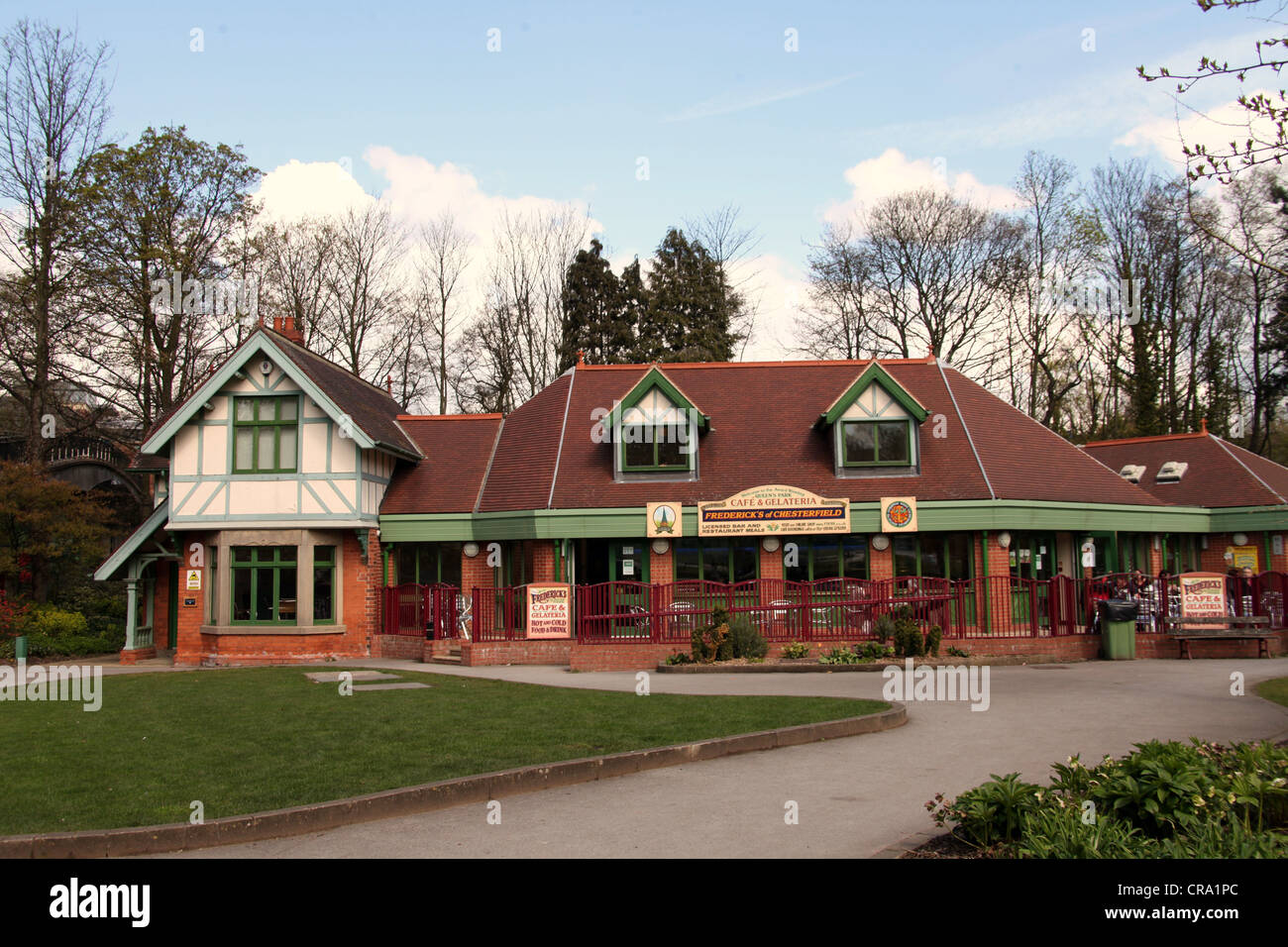 Gelateria et Cafe à Queens Park Chesterfields Banque D'Images