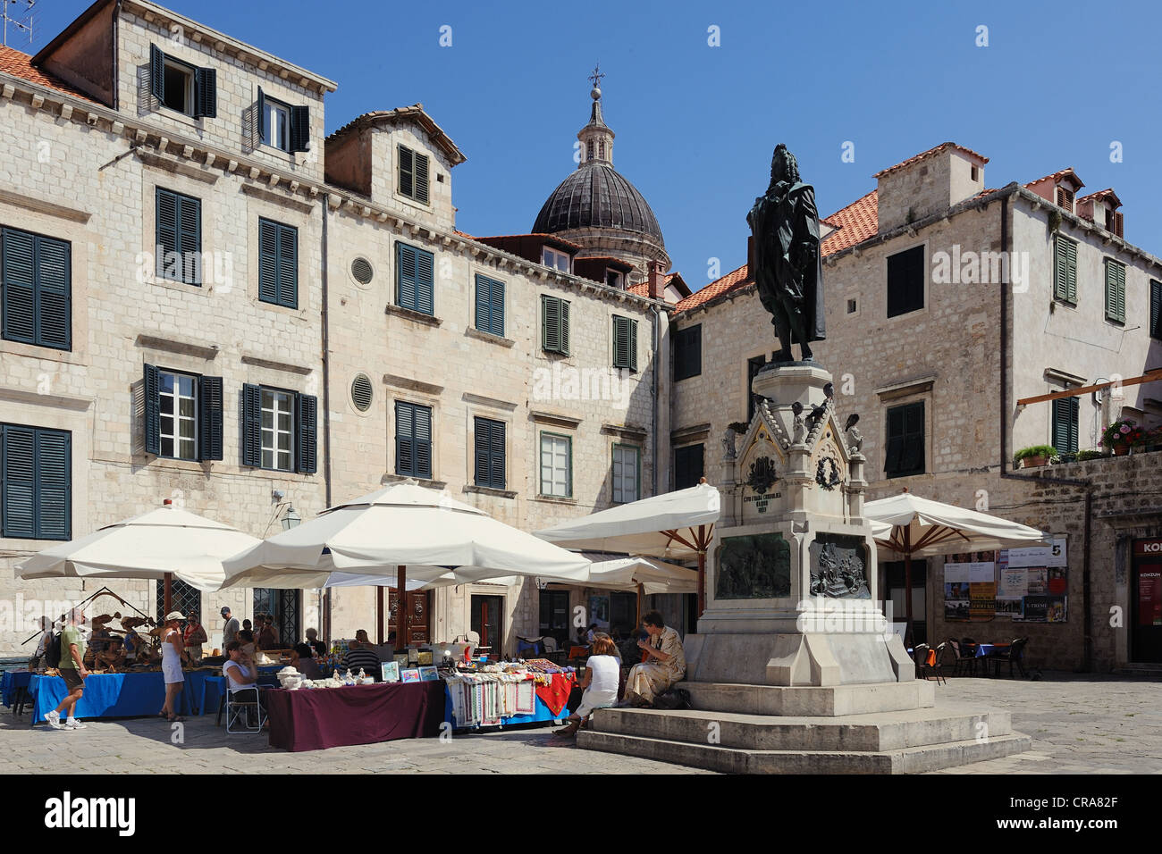 Gunduliceva Poljana square dans la ville de Dubrovnik, Croatie, Europe Banque D'Images