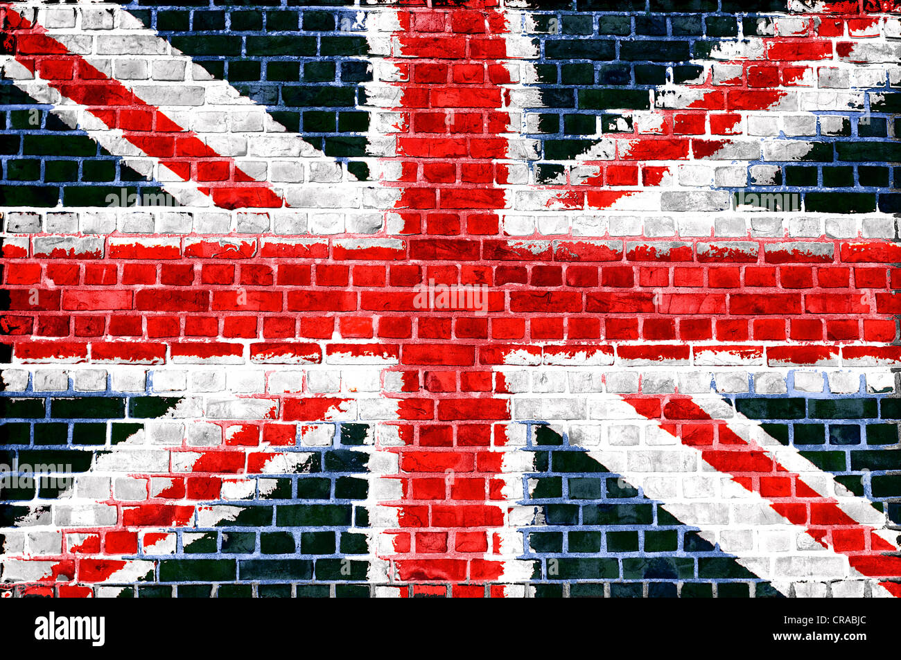 Une image de l'Union européenne drapeau jag peint sur un mur de briques dans une localisation urbaine Banque D'Images