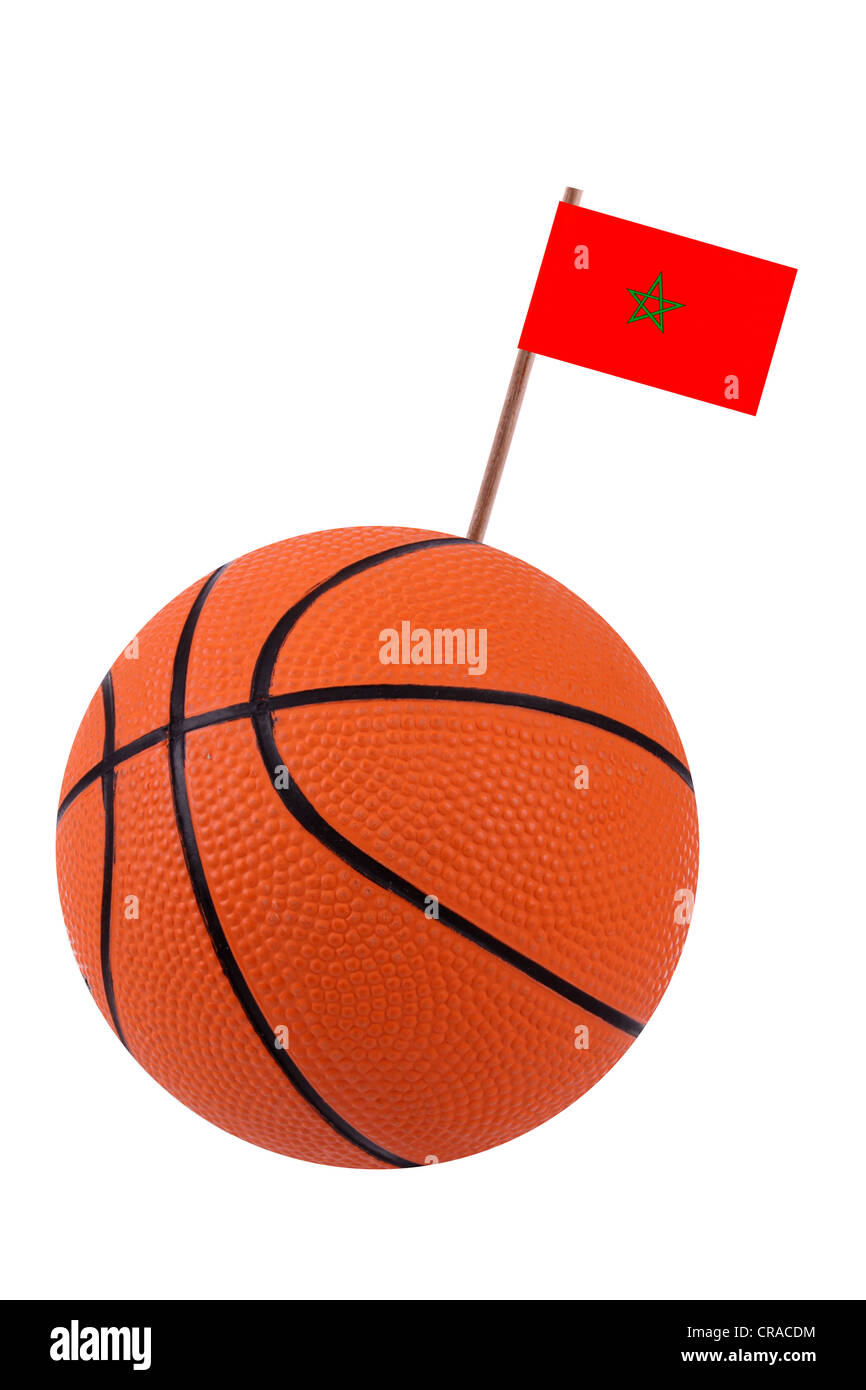 Volley ball avec un petit drapeau national papier Banque D'Images