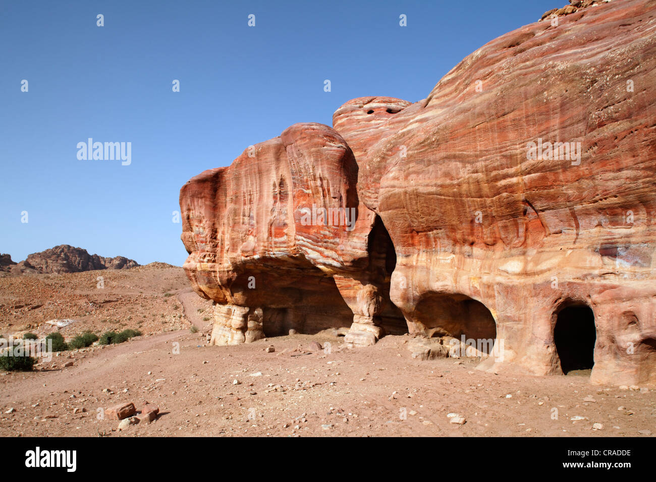 Rock Tombs, Pétra, capitale des Nabatéens, rock city, UNESCO World Hertage Site, Wadi Musa Banque D'Images