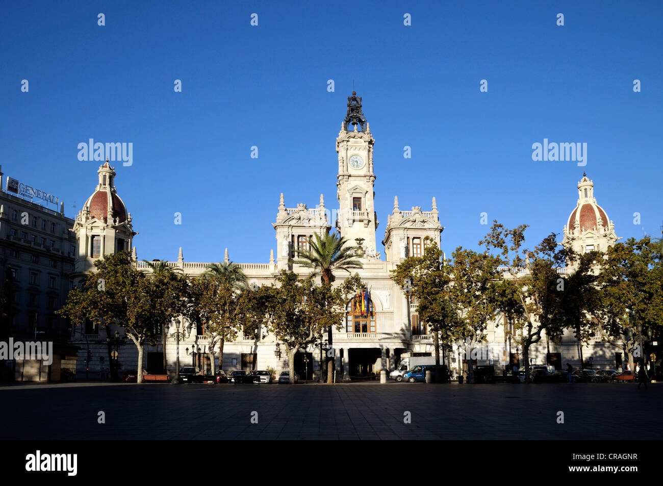 L'hôtel de ville, Plaza del Ayuntamiento, Valencia, Espagne, Europe Banque D'Images
