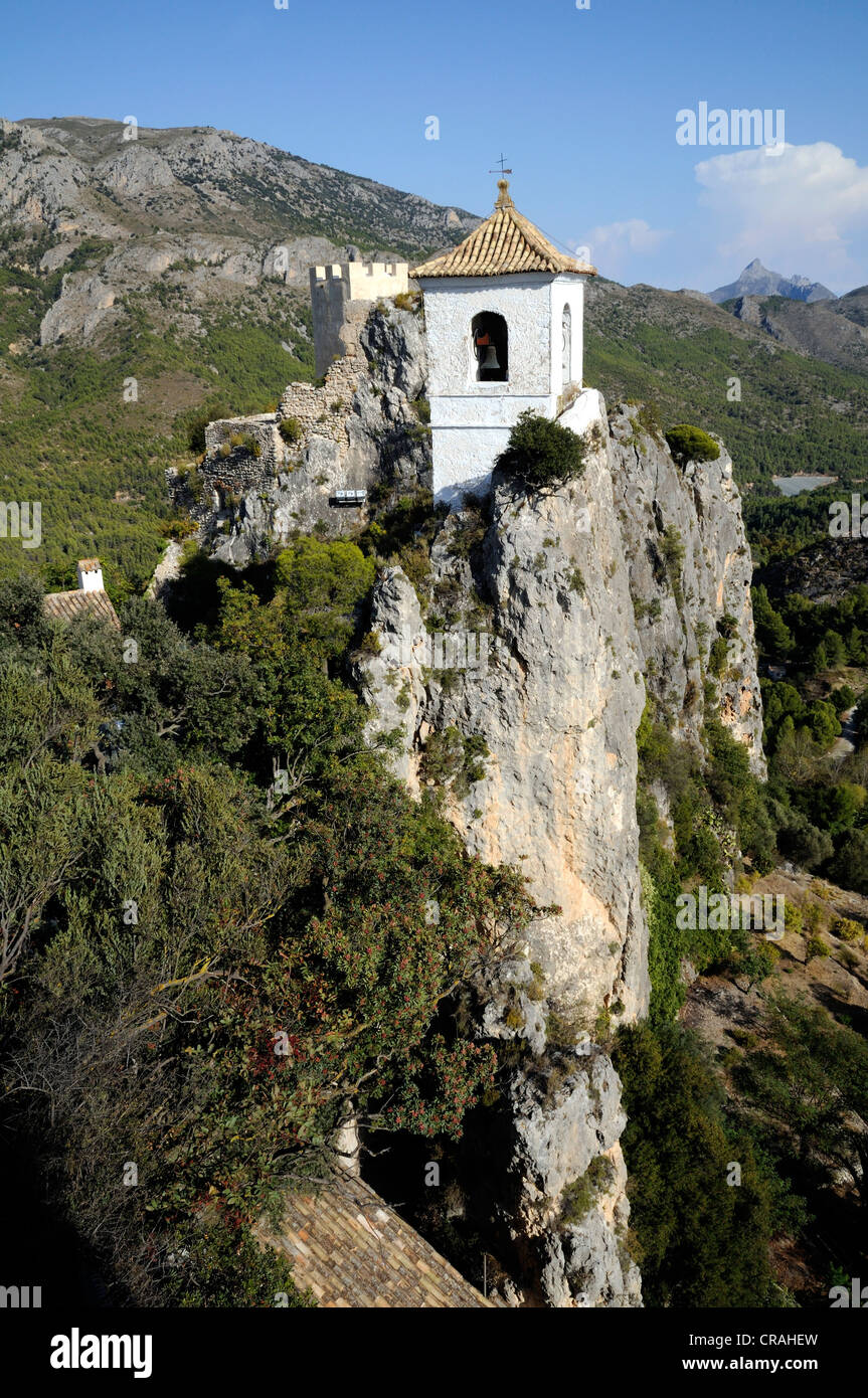 Bell Tower, Guadalest, Costa Blanca, Espagne, Europe Banque D'Images