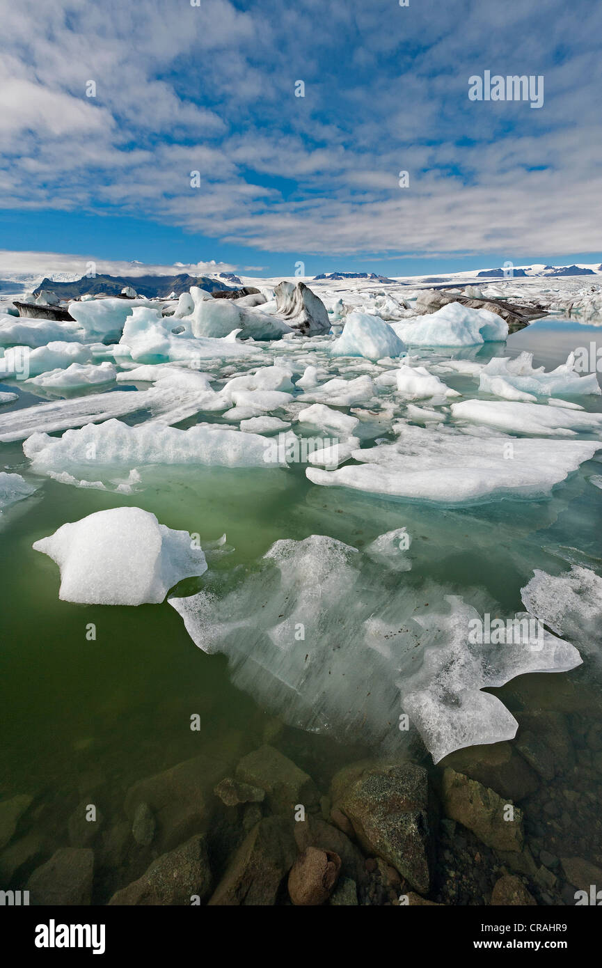 Joekulsárlón Glacial Lagoon, le sud de l'Islande, Islande, Europe Banque D'Images