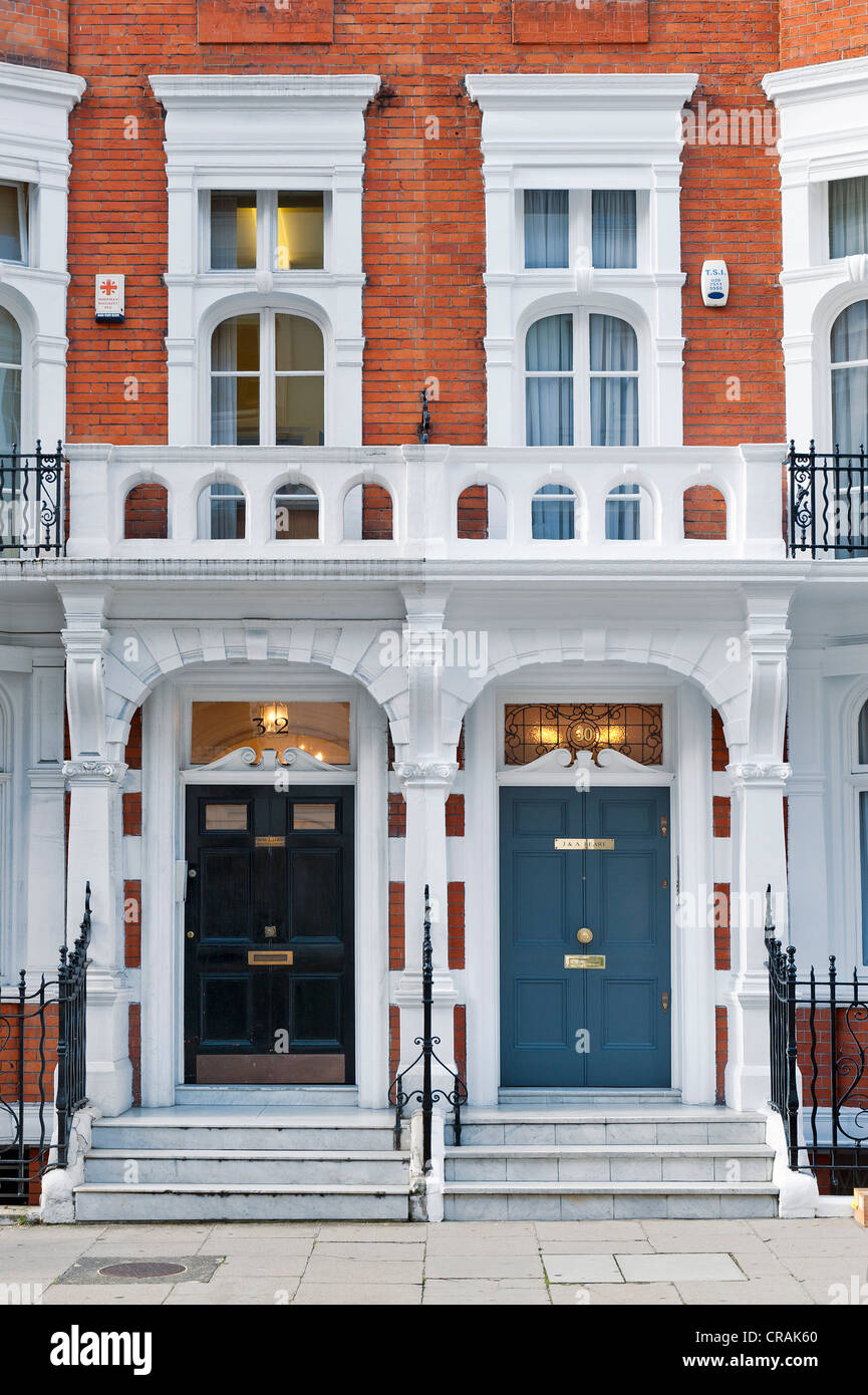 Les entrées de bâtiments, portes, Marylebone, Londres, Angleterre, Royaume-Uni, Europe Banque D'Images